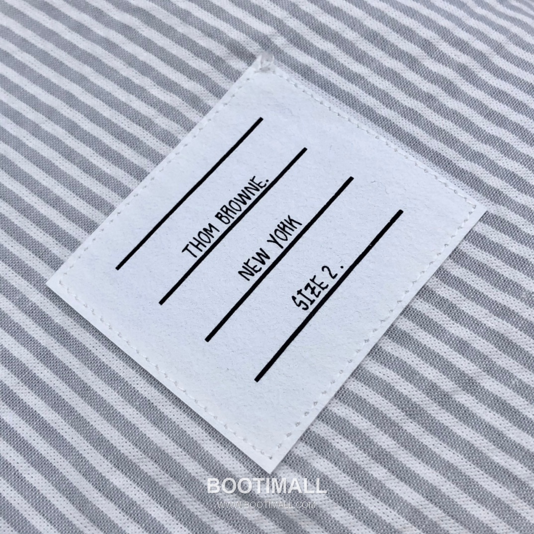 Thom Browne 2025 S/S Cotton Long Sleeve Shirt with Stripe Bubble Texture 톰브라운 2025SS 코튼 그레이 셔츠 스트라이프 버블 14