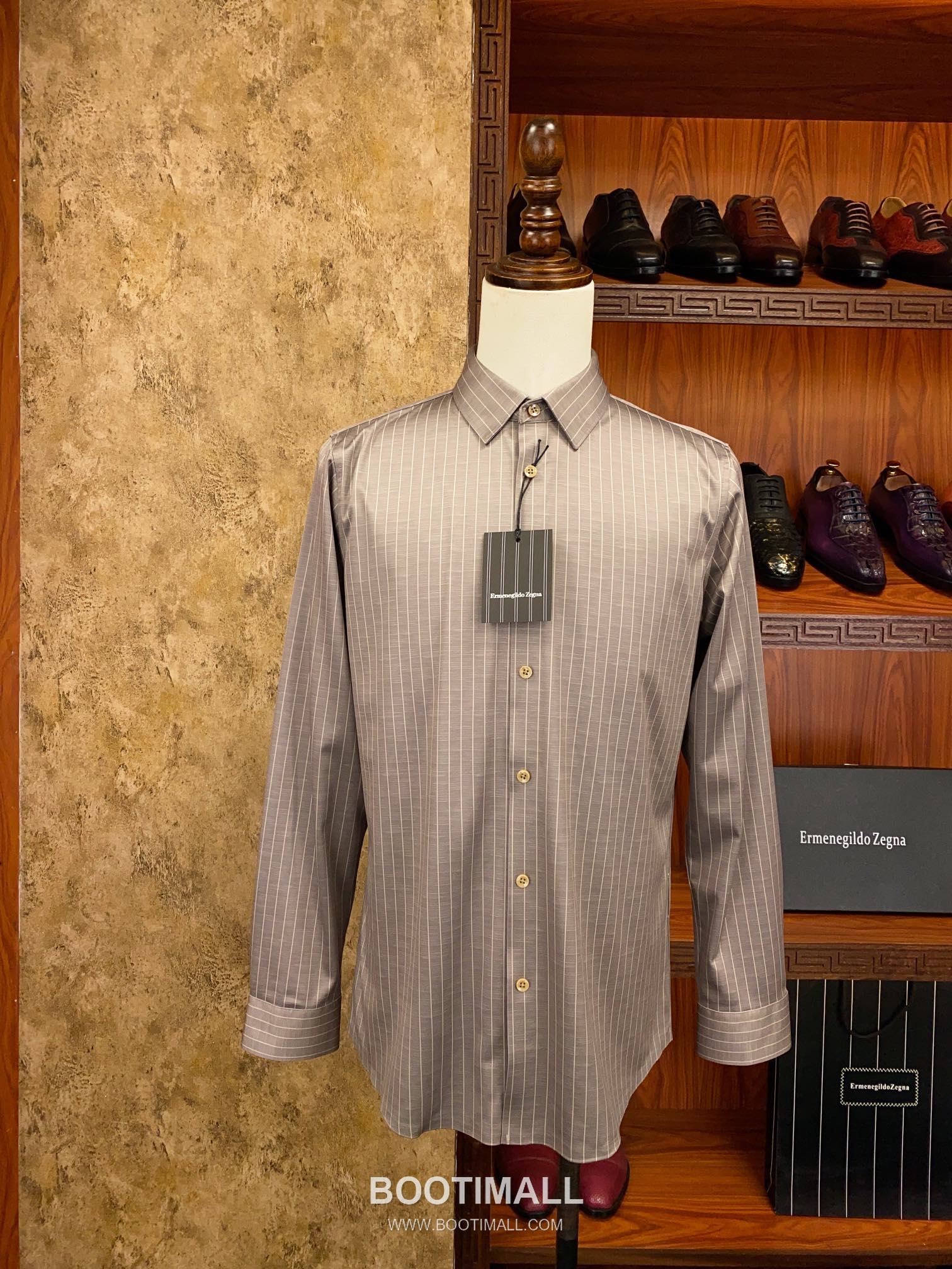 Zegna 2025 S/S Cotton Blend Long Sleeve Shirt with Anti Wrinkle Finish 제냐 2025SS 코튼 블루 셔츠 논아이론 2