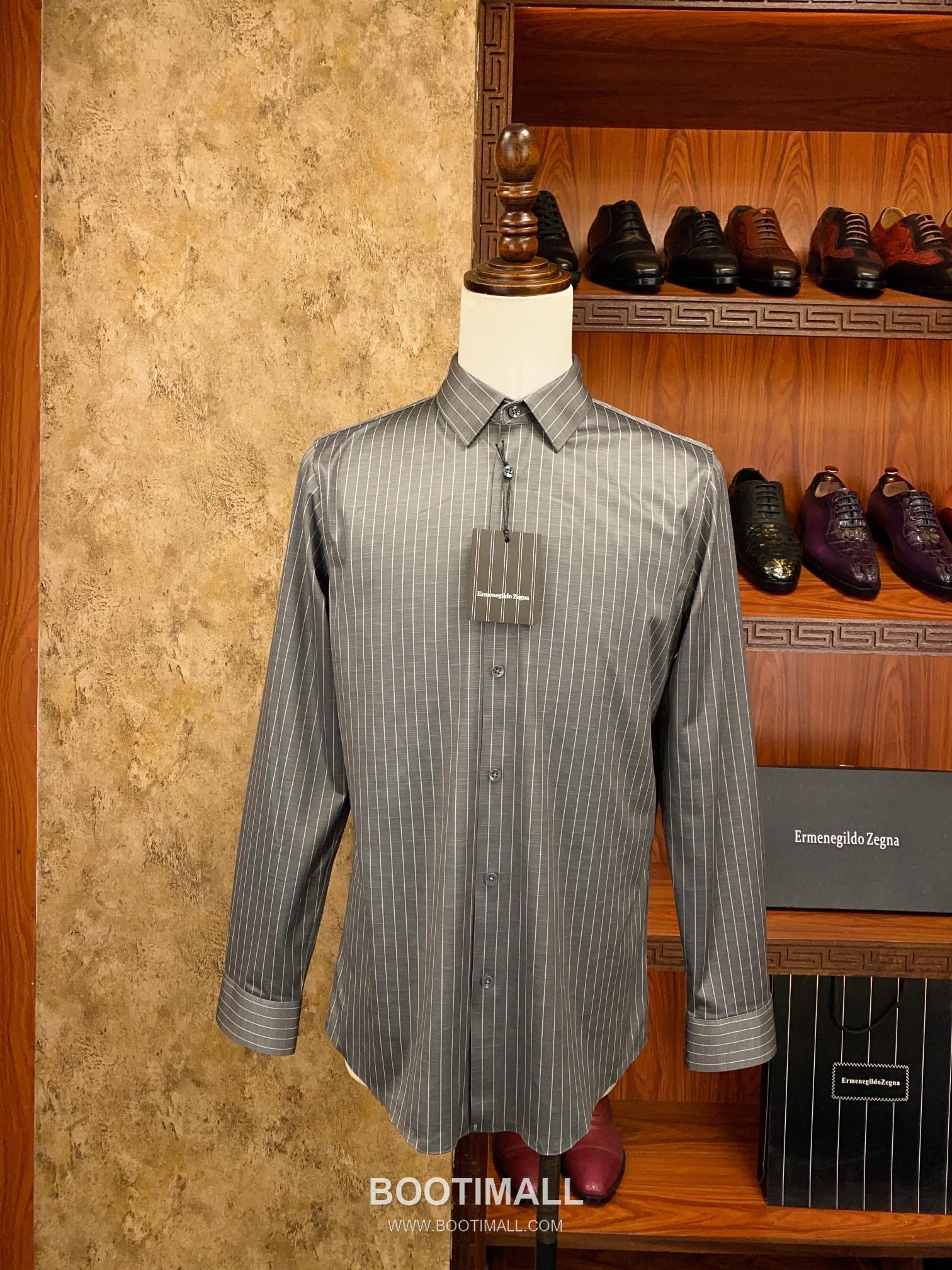 Zegna 2025 S/S Cotton Blend Long Sleeve Shirt with Anti Wrinkle Finish 제냐 2025SS 코튼 블루 셔츠 논아이론 2