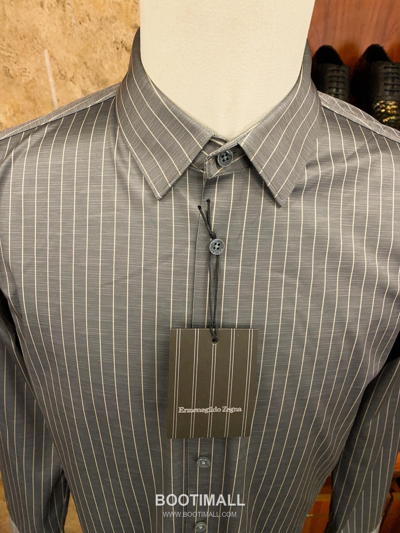 Zegna 2025 S/S Cotton Blend Long Sleeve Shirt with Anti Wrinkle Finish 제냐 2025SS 코튼 블루 셔츠 논아이론 4