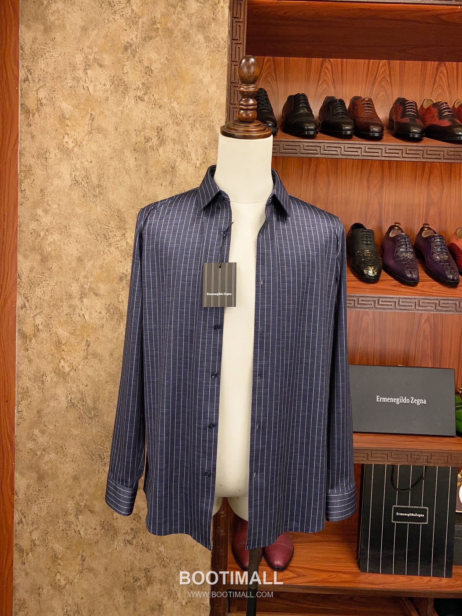 Zegna 2025 S/S Cotton Blend Long Sleeve Shirt with Anti Wrinkle Finish 제냐 2025SS 코튼 블루 셔츠 논아이론 1