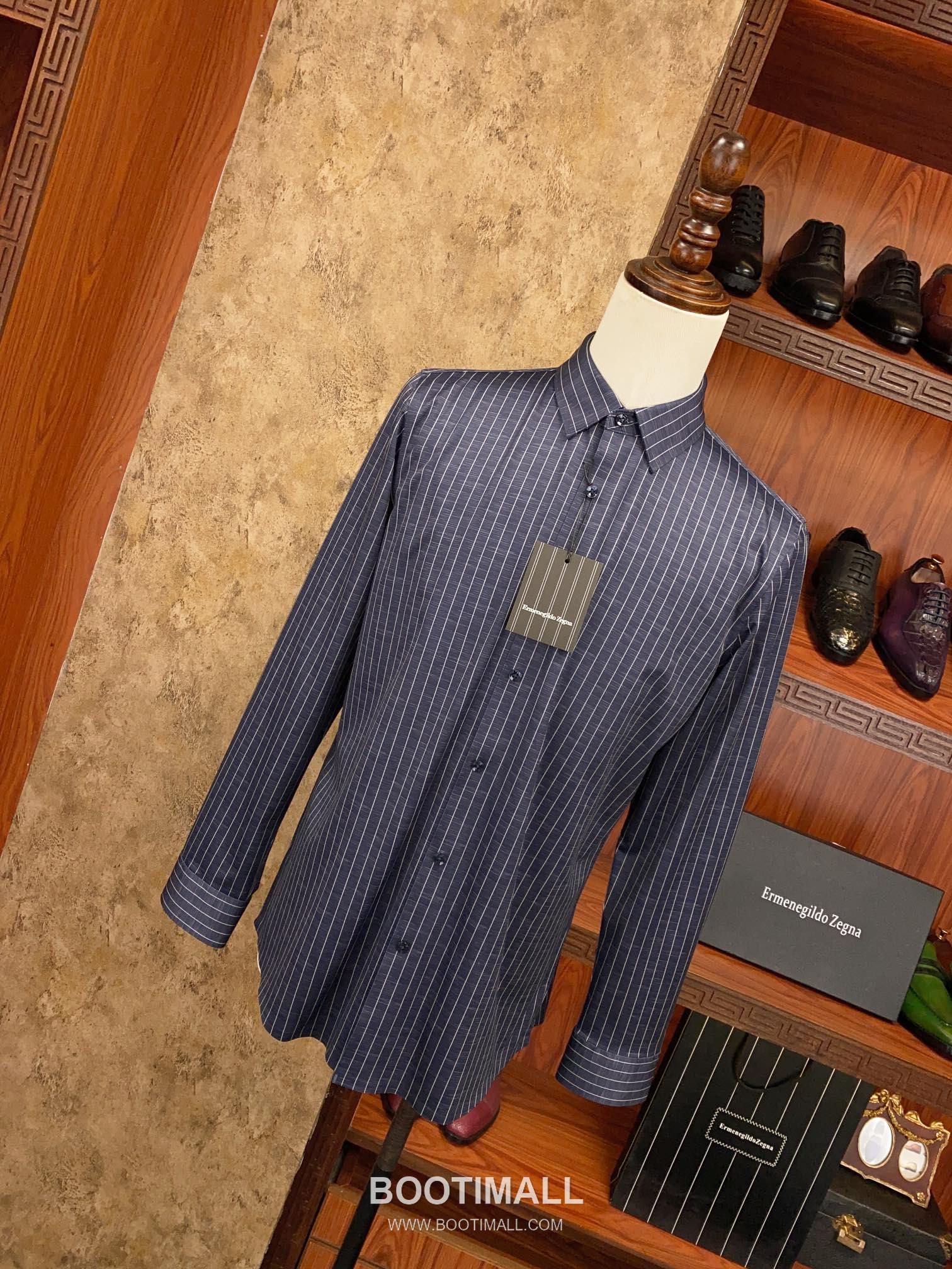 Zegna 2025 S/S Cotton Blend Long Sleeve Shirt with Anti Wrinkle Finish 제냐 2025SS 코튼 블루 셔츠 논아이론 3