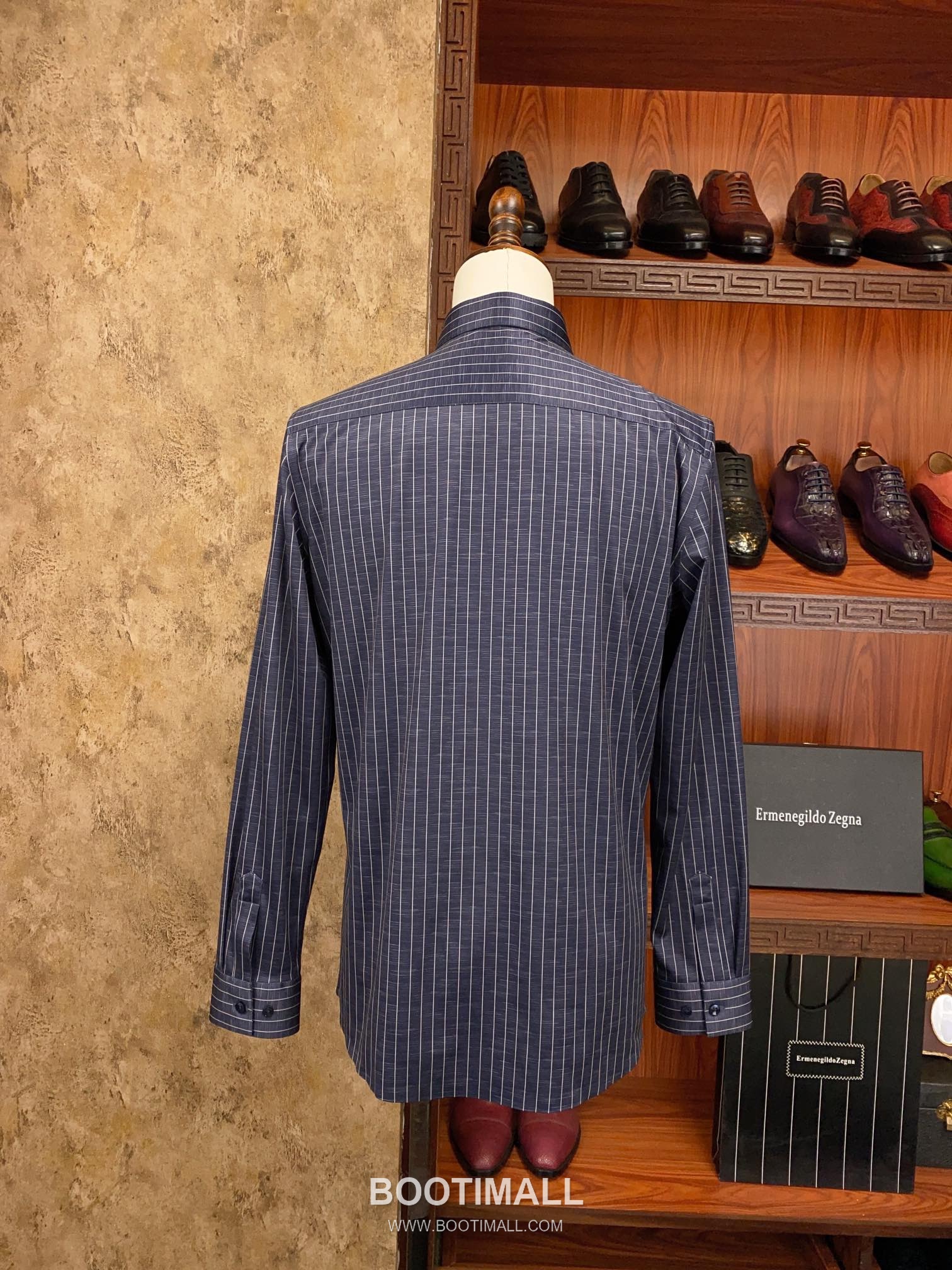 Zegna 2025 S/S Cotton Blend Long Sleeve Shirt with Anti Wrinkle Finish 제냐 2025SS 코튼 블루 셔츠 논아이론 7