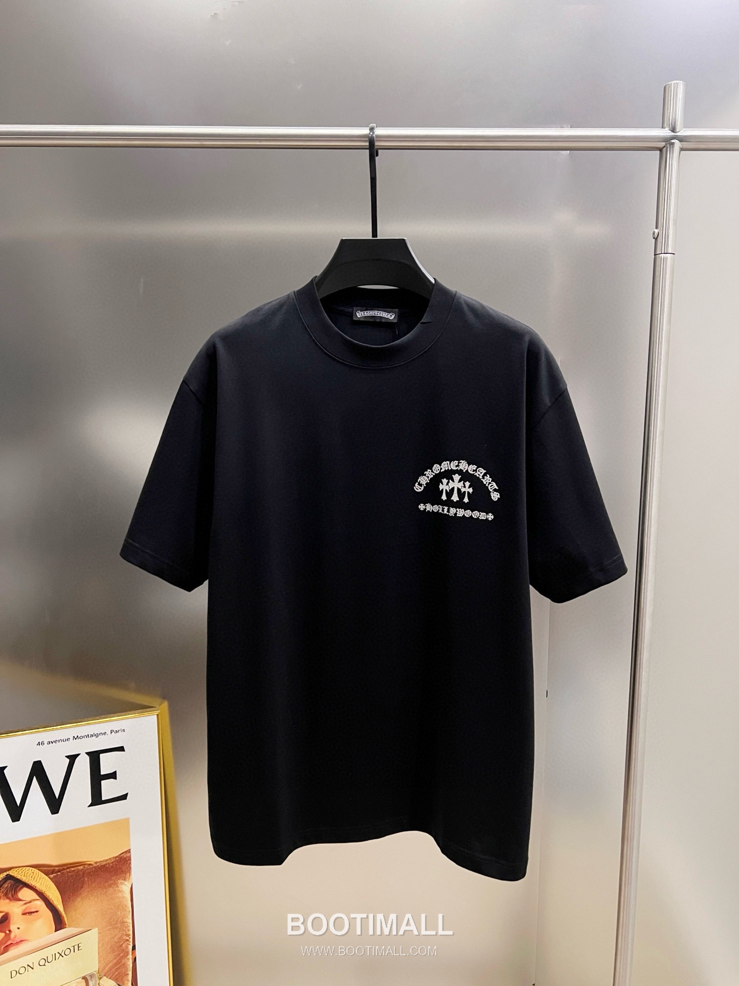 Chrome Hearts 2026 S/S Cotton Short Sleeve T-Shirt with Cross Patch Foam Print 크롬하츠 2026SS 코튼 블랙 티셔츠 십자가 패치 발포 프린트 2