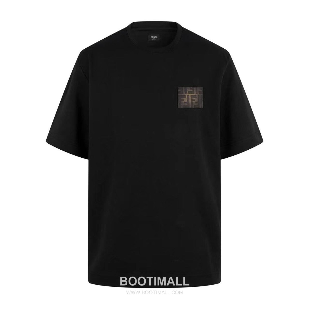Fendi 2025 S/S Cotton Short Sleeve T-Shirt with Double F Patch Logo 펜디 2025SS 코튼 블랙 티셔츠 더블F 패치 로고 12