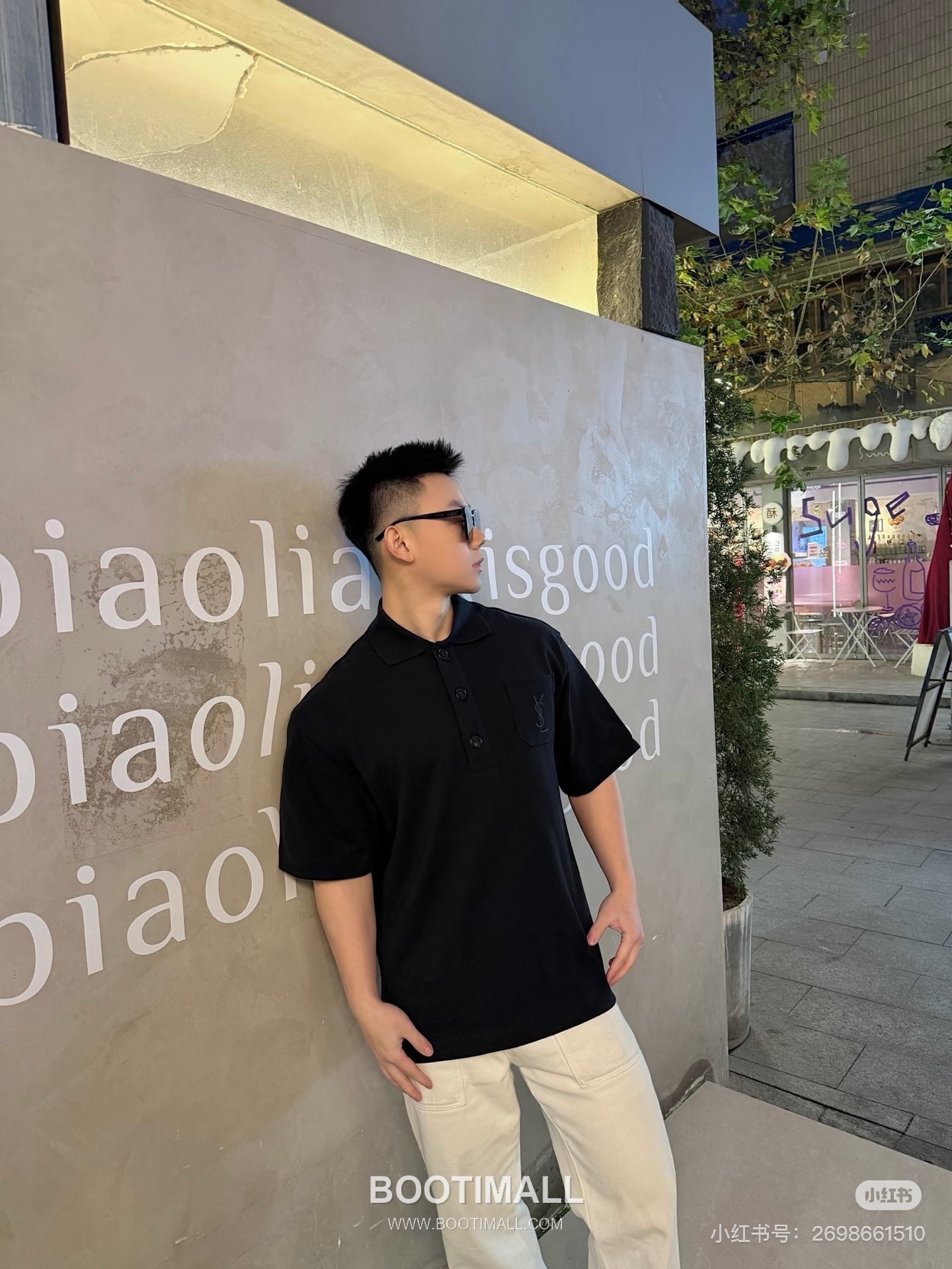 Saint Laurent 2025 S/S Cotton Polo Shirt with Pocket Embroidered Logo 생로랑 2025SS 코튼 블랙 폴로셔츠 포켓 자수 6