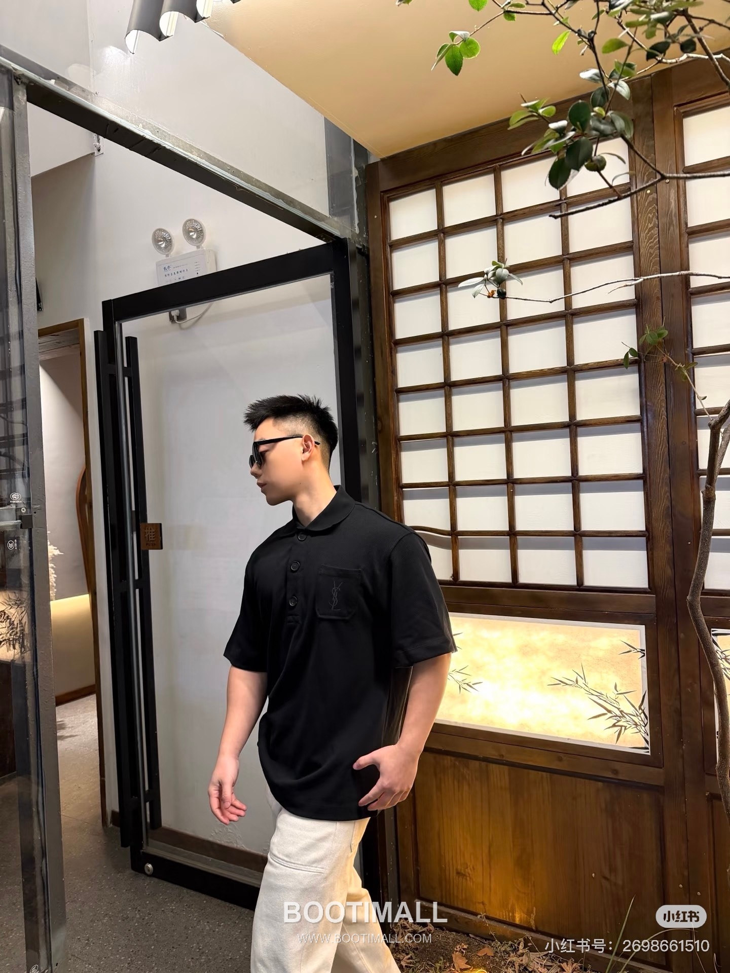 Saint Laurent 2025 S/S Cotton Polo Shirt with Pocket Embroidered Logo 생로랑 2025SS 코튼 블랙 폴로셔츠 포켓 자수 7