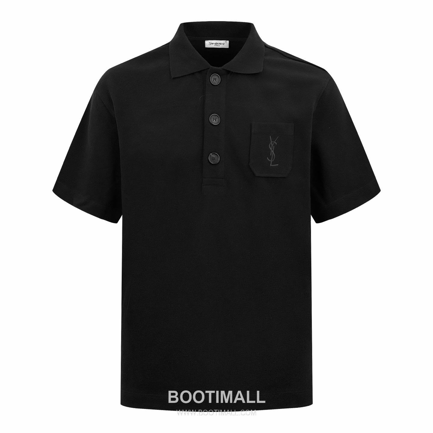 Saint Laurent 2025 S/S Cotton Polo Shirt with Pocket Embroidered Logo 생로랑 2025SS 코튼 블랙 폴로셔츠 포켓 자수 10