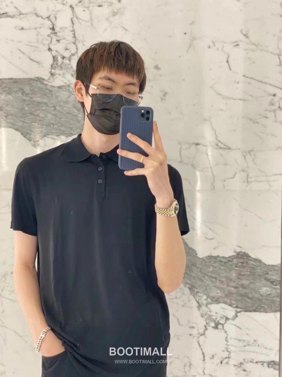 Saint Laurent 2025 S/S Cotton Polo Shirt with Embroidered Logo 생로랑 2025SS 코튼 블랙 폴로셔츠 자수 로고 9