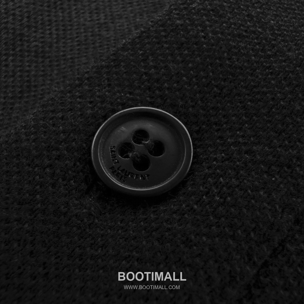 Saint Laurent 2025 S/S Cotton Polo Shirt with Embroidered Logo 생로랑 2025SS 코튼 블랙 폴로셔츠 자수 로고 16