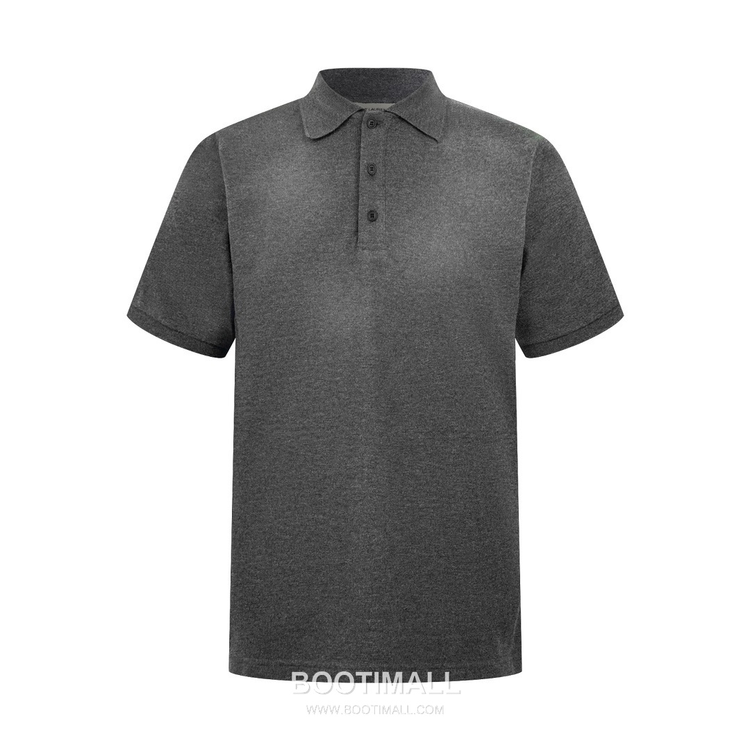 Saint Laurent 2025 S/S Cotton Polo Shirt with Embroidered Logo 생로랑 2025SS 코튼 블랙 폴로셔츠 자수 로고 9