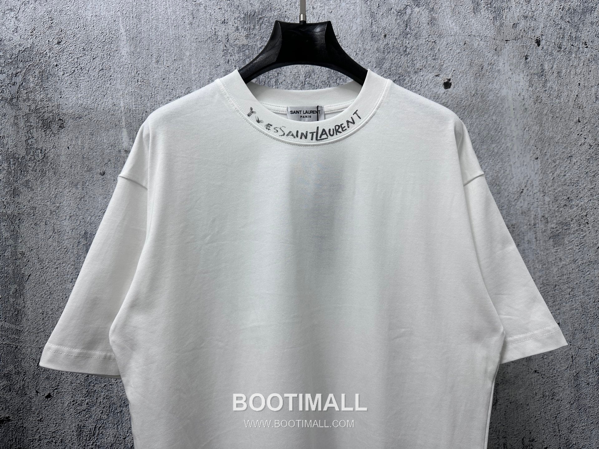 Saint Laurent 2025 S/S Cotton Short Sleeve T-Shirt with Logo Print 생로랑 2025SS 코튼 블랙 티셔츠 로고 프린트 4