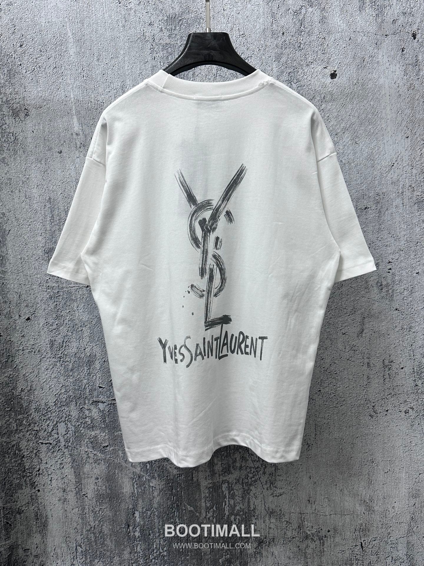 Saint Laurent 2025 S/S Cotton Short Sleeve T-Shirt with Logo Print 생로랑 2025SS 코튼 블랙 티셔츠 로고 프린트 8