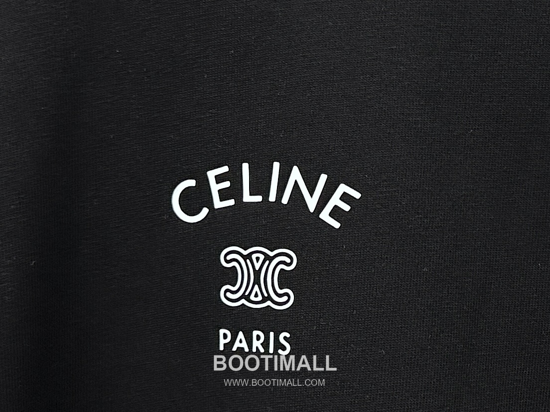Celine 2025 S/S Cotton Short Sleeve T-Shirt with Logo Print 셀린느 2025SS 코튼 블랙 티셔츠 로고 프린트 5