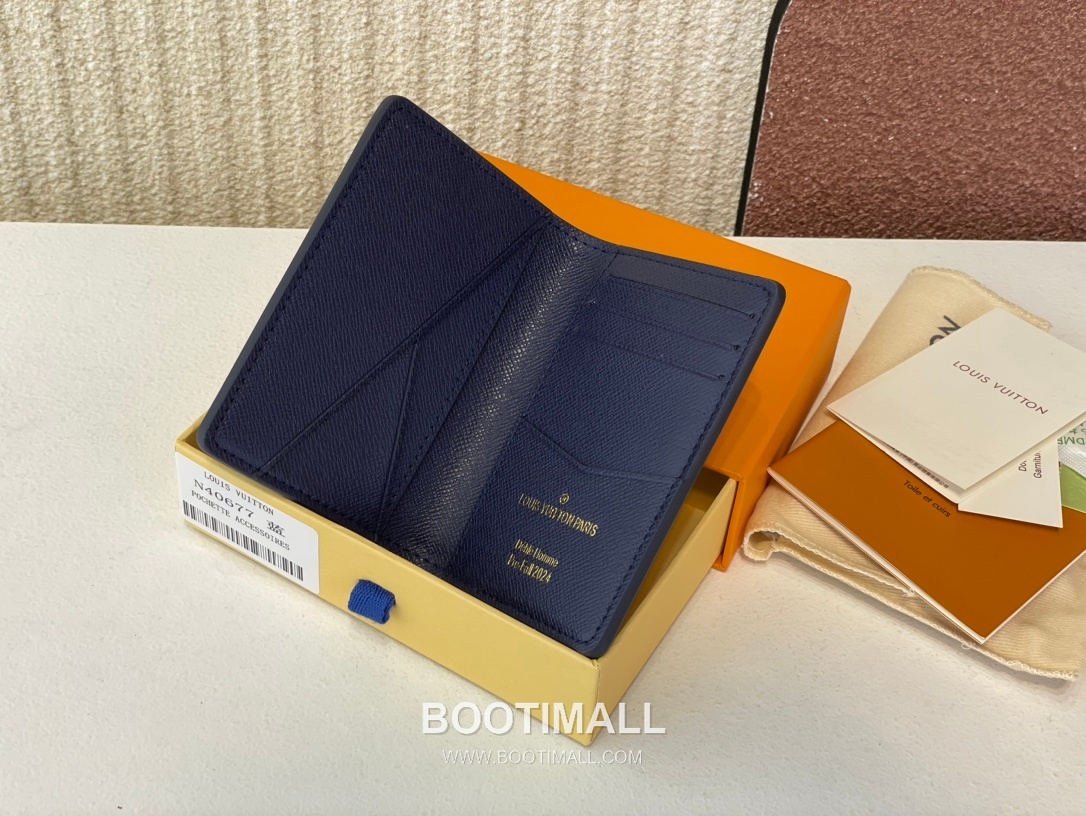 Louis Vuitton Pocket Organizer Damier Heritage Coated Canvas Card Holder Wallet with Logo Detail 루이비통 포켓 오거나이저 다미에 헤리티지 코팅 캔버스 로고 카드지갑 N40677 11.1cm 5