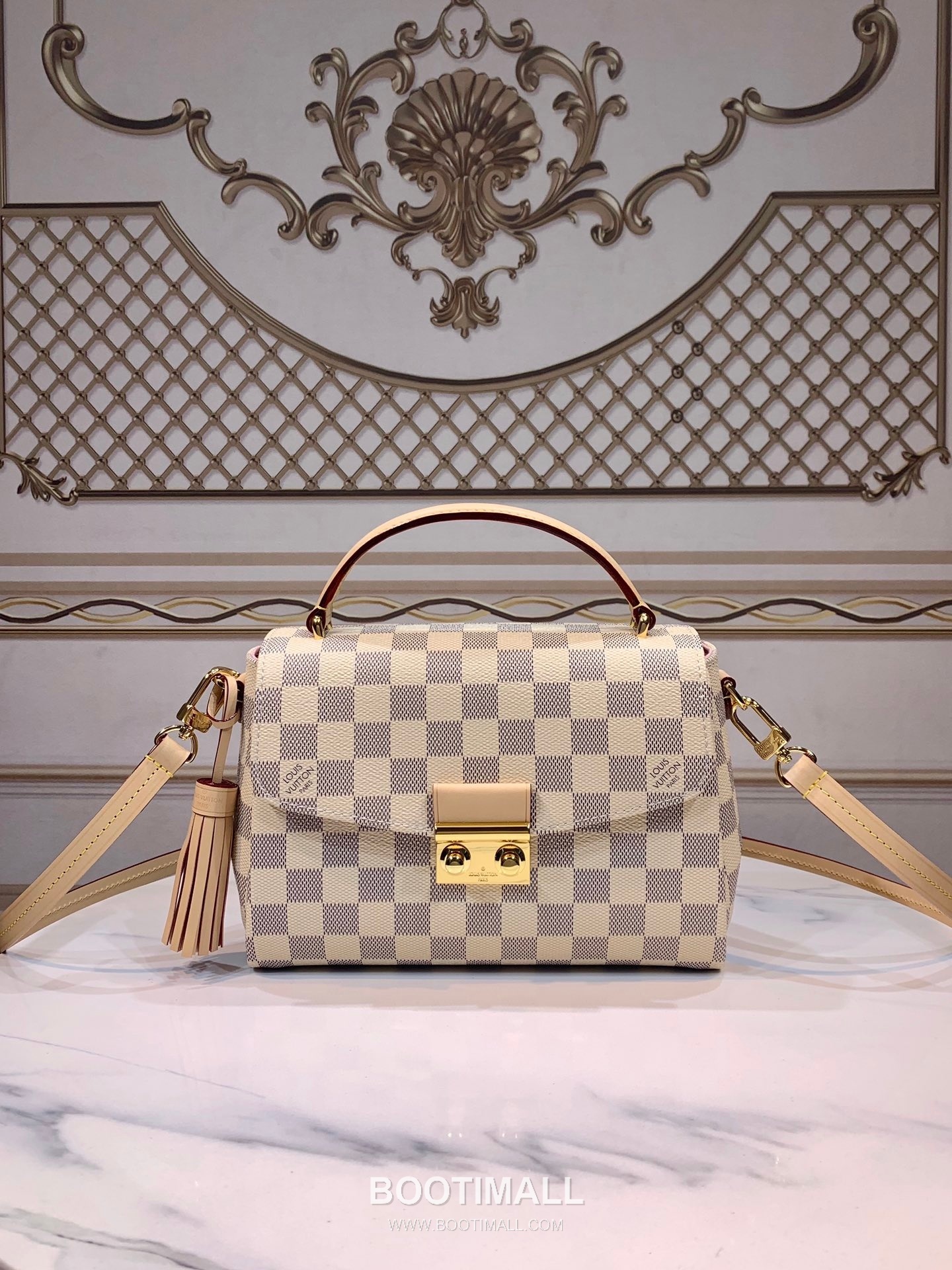 Louis Vuitton Croisette Damier Ebene Coated Canvas Crossbody Bag with Tassel Detail 루이비통 크루아제트 다미에 에벤 코팅 캔버스 태슬 크로스 숄더백 N41581 23cm 1
