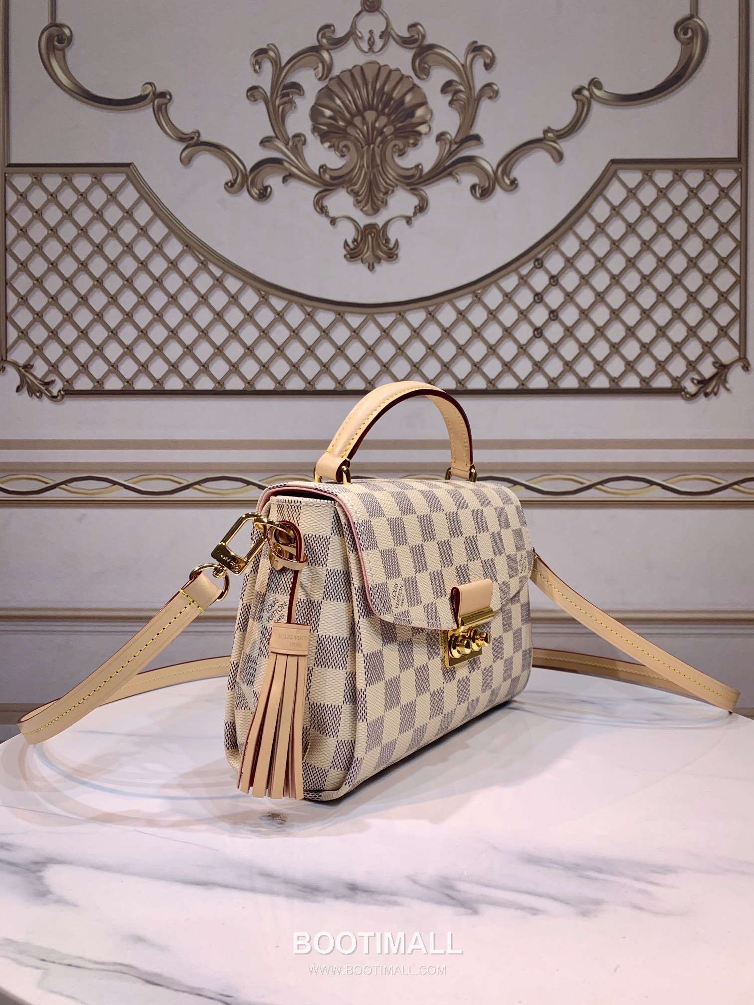 Louis Vuitton Croisette Damier Ebene Coated Canvas Crossbody Bag with Tassel Detail 루이비통 크루아제트 다미에 에벤 코팅 캔버스 태슬 크로스 숄더백 N41581 23cm 2