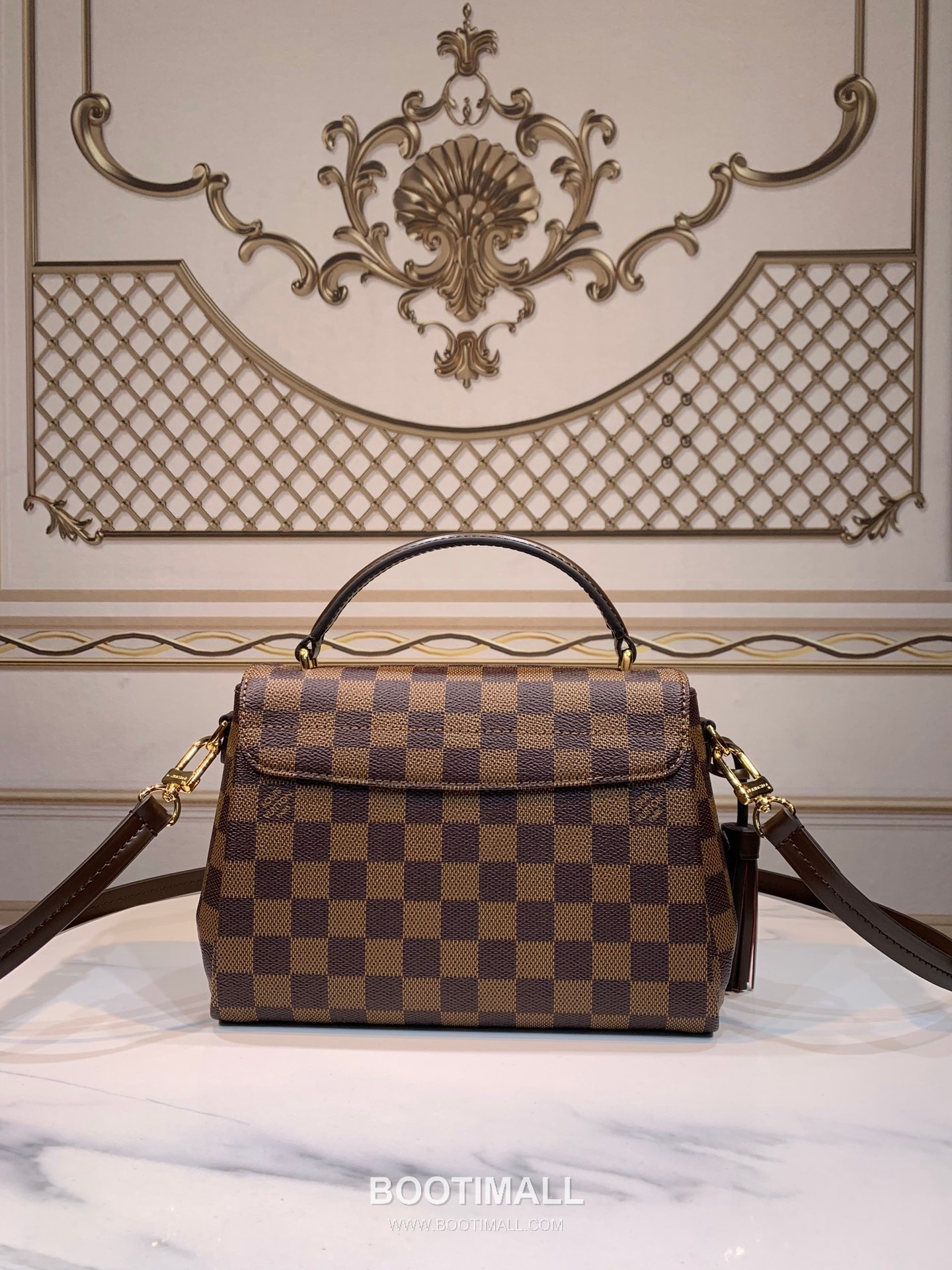 Louis Vuitton Croisette Damier Ebene Coated Canvas Crossbody Bag with Tassel Detail 루이비통 크루아제트 다미에 에벤 코팅 캔버스 태슬 크로스 숄더백 N53000 23cm 3