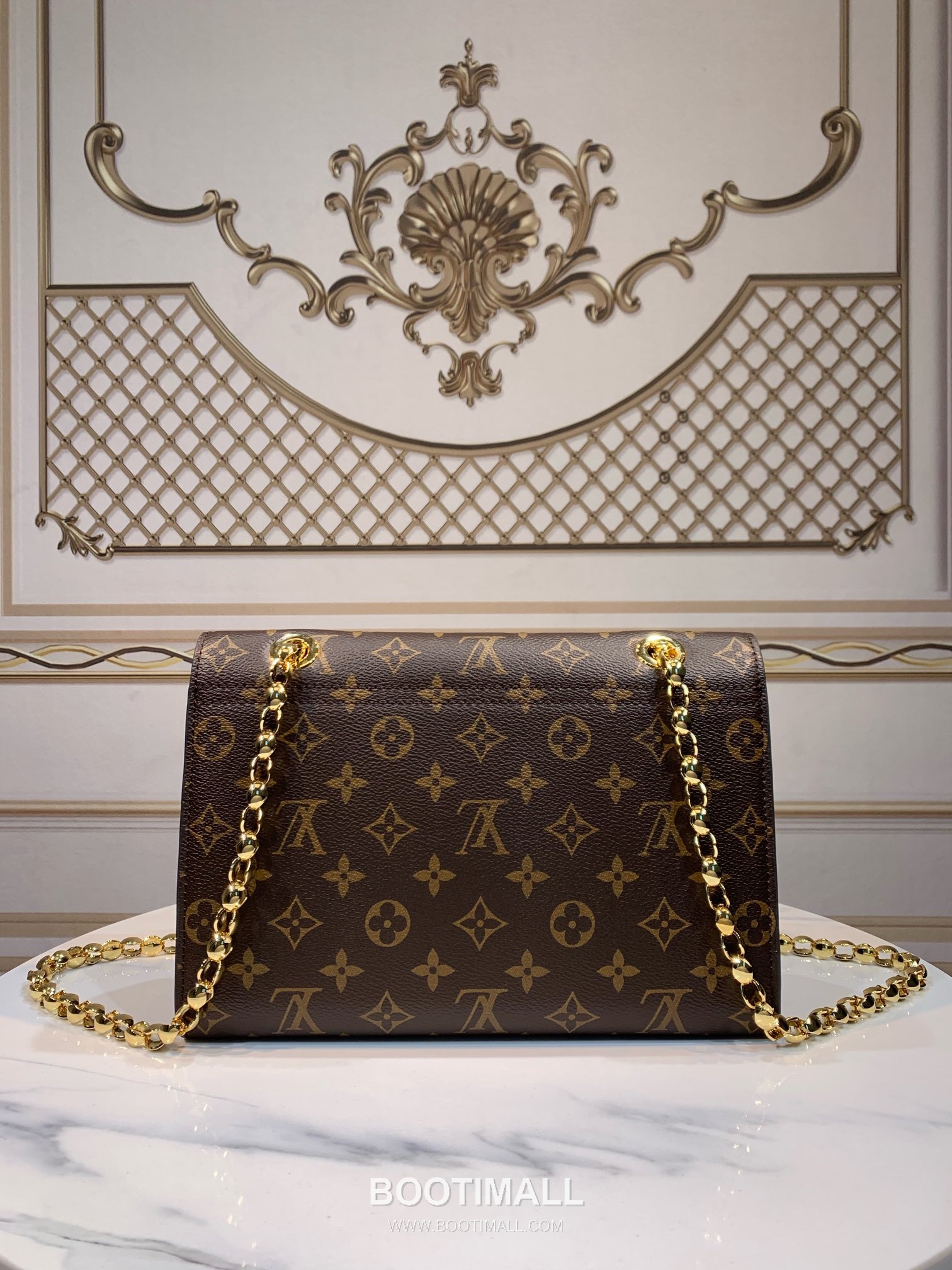 Louis Vuitton Monogram Canvas Calfskin Leather Shoulder Tote Bag with Strap Detail 루이비통 모노그램 캔버스 카프스킨 브라운 토트 숄더백 M41730 27cm 2