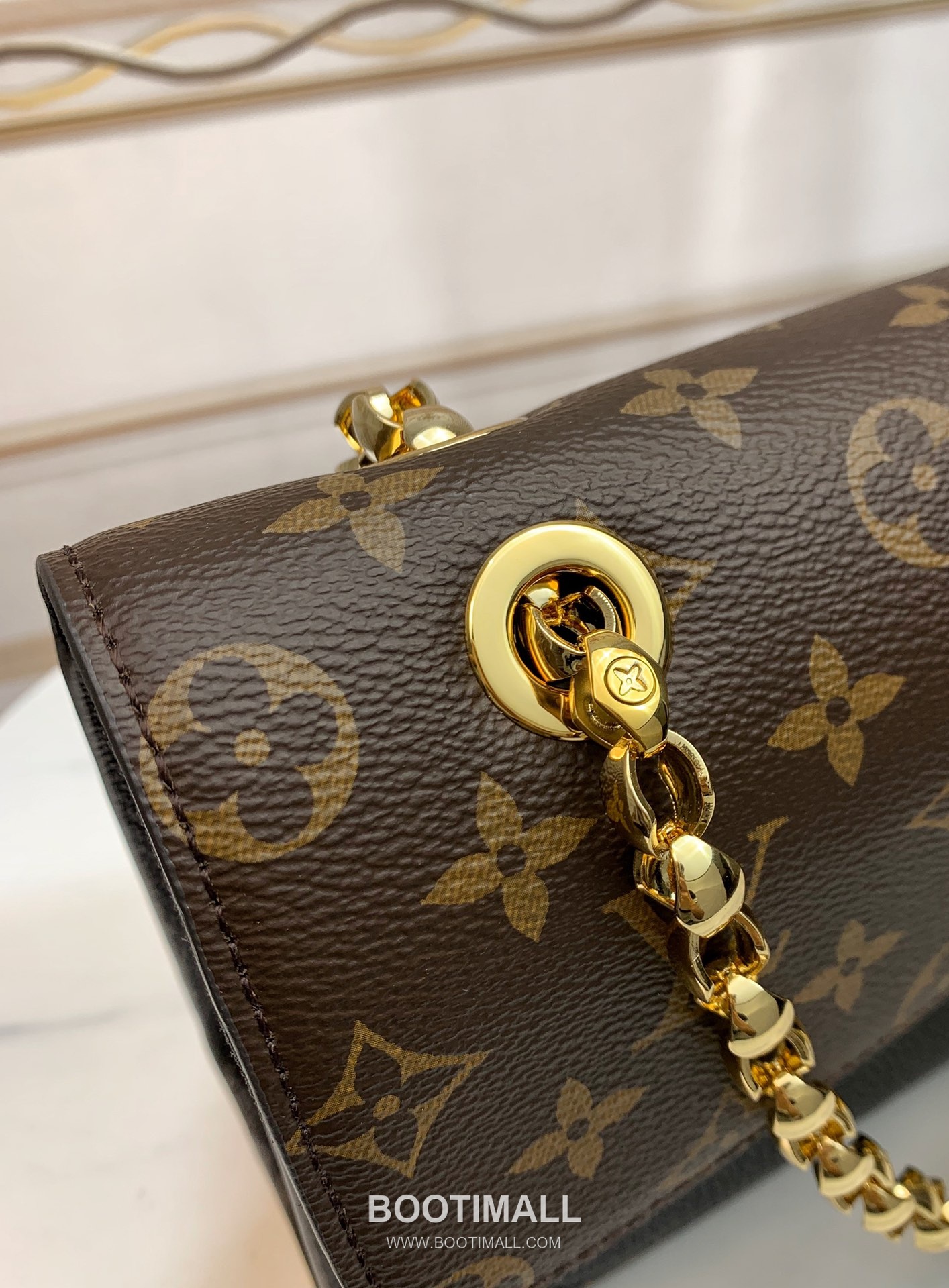 Louis Vuitton Monogram Canvas Calfskin Leather Shoulder Tote Bag with Strap Detail 루이비통 모노그램 캔버스 카프스킨 브라운 토트 숄더백 M41730 27cm 6