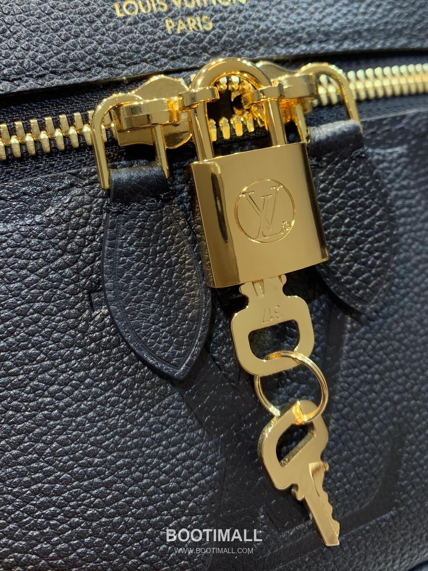 Louis Vuitton Vanity PM Giant Monogram Embossed Leather Top Handle Crossbody Bag with Lock Detail 루이비통 바니티 PM 자이언트 모노그램 엠보싱 레더 락장식 크로스 핸드백 M45598 19cm 5