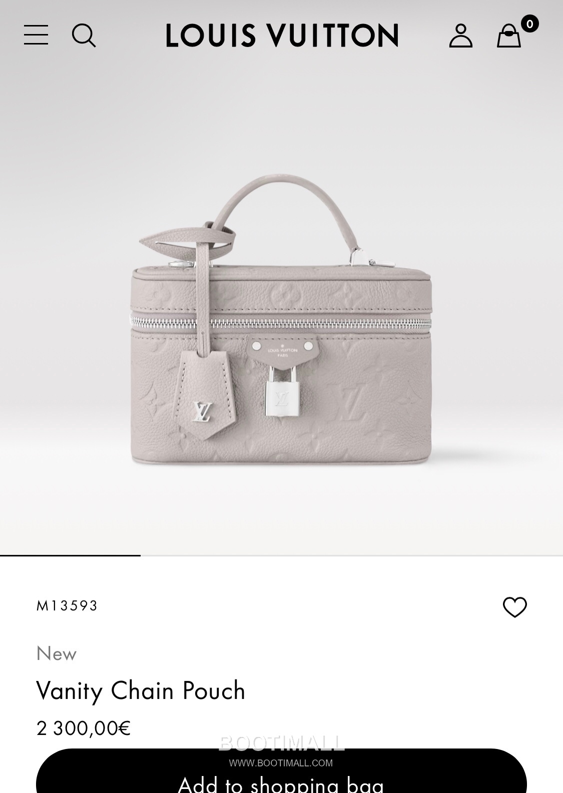 Louis Vuitton Vanity Chain Pouch Monogram Empreinte Leather Shoulder Bag with Chain Strap Lock Detail 루이비통 바니티 체인 파우치 모노그램 앙프렝뜨 레더 체인락 숄더백 M13593 19cm 1
