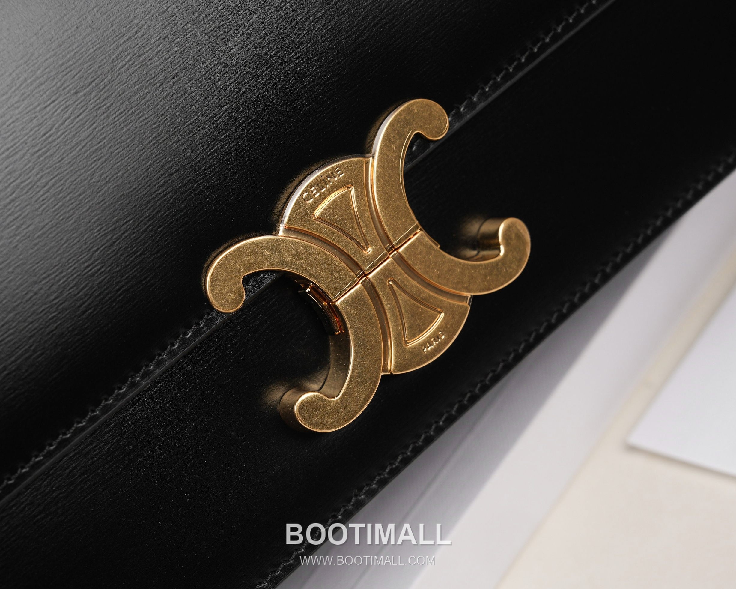 Celine Calfskin Leather Shoulder Bag with Chain Strap Detail 셀린느 스몰 카프스킨 블랙 숄더백 L102U3 25.5cm 8