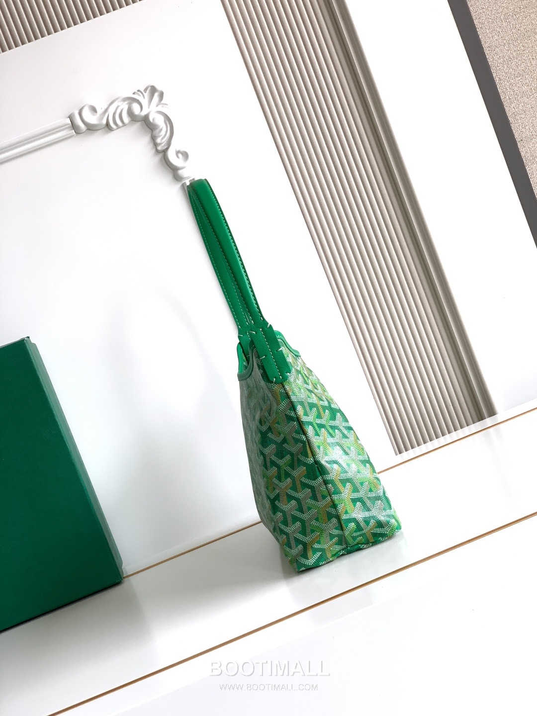 Goyard Bohème Mini Hobo Goyardine Canvas Leather Trim Shoulder Bag with Zip Pouch Detail 고야드 보헴 미니 고야딘 캔버스 그린 숄더백 S5505 25cm 3