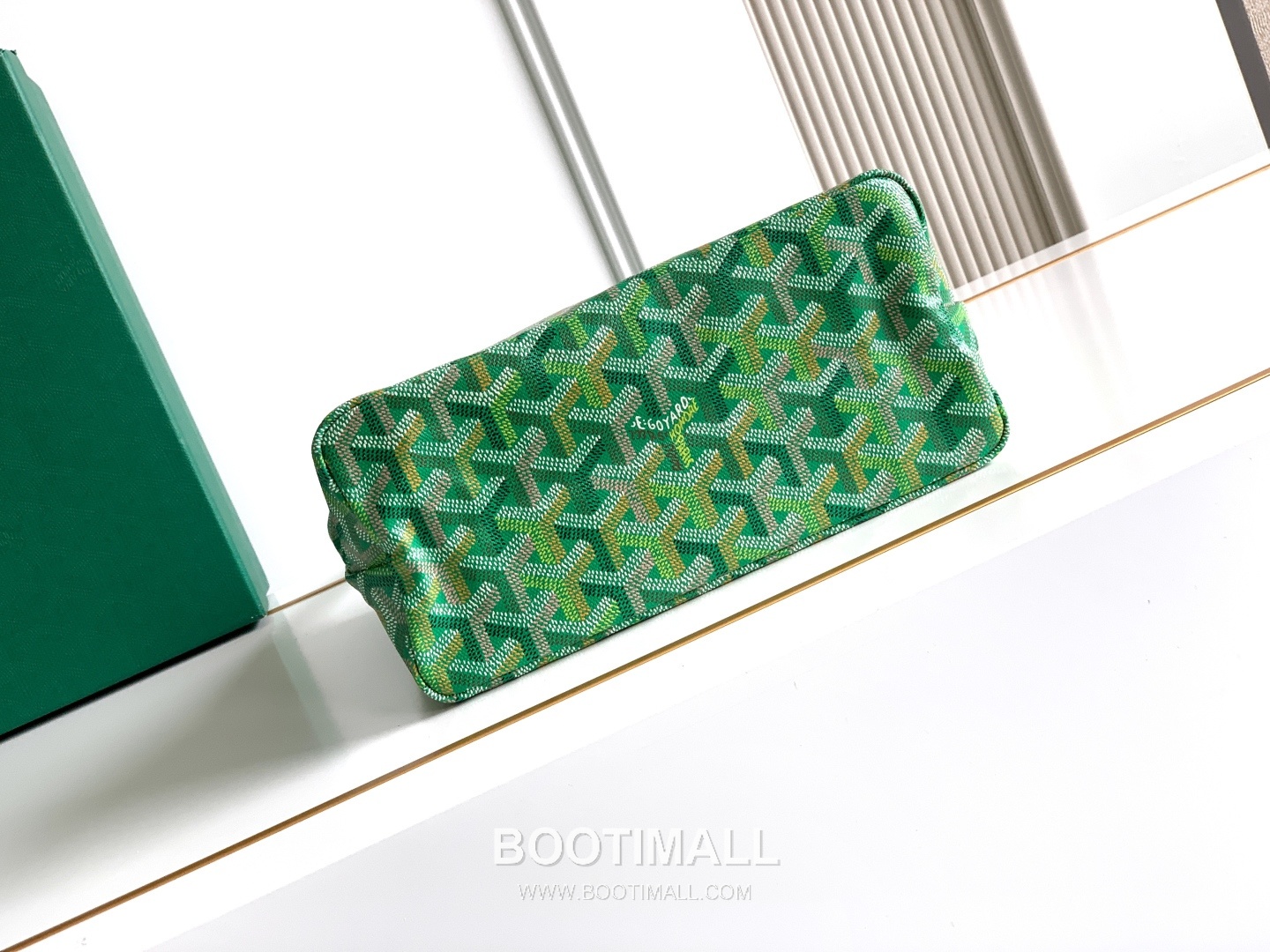 Goyard Bohème Mini Hobo Goyardine Canvas Leather Trim Shoulder Bag with Zip Pouch Detail 고야드 보헴 미니 고야딘 캔버스 그린 숄더백 S5505 25cm 4