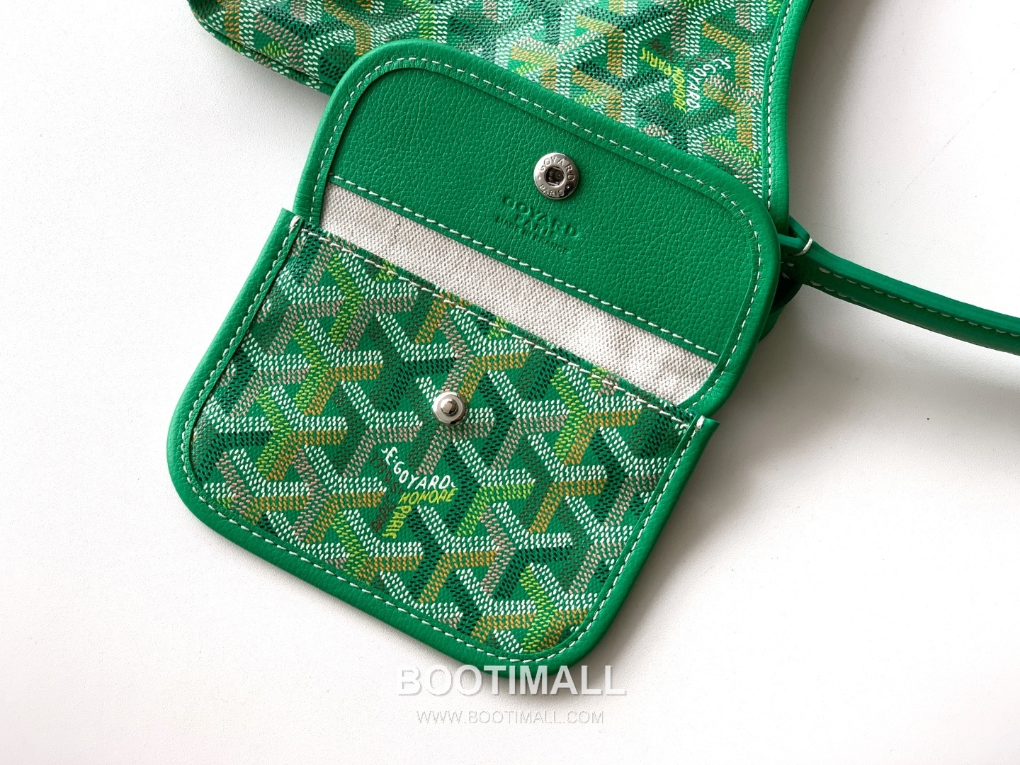 Goyard Bohème Mini Hobo Goyardine Canvas Leather Trim Shoulder Bag with Zip Pouch Detail 고야드 보헴 미니 고야딘 캔버스 그린 숄더백 S5505 25cm 6