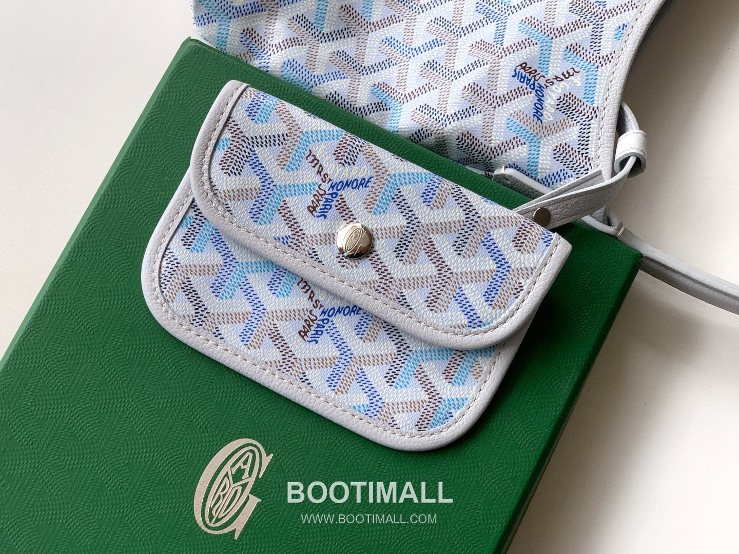 Goyard Bohème Mini Hobo Goyardine Canvas Leather Trim Shoulder Bag with Zip Pouch Detail 고야드 보헴 미니 고야딘 캔버스 그린 숄더백 S5505 25cm 5