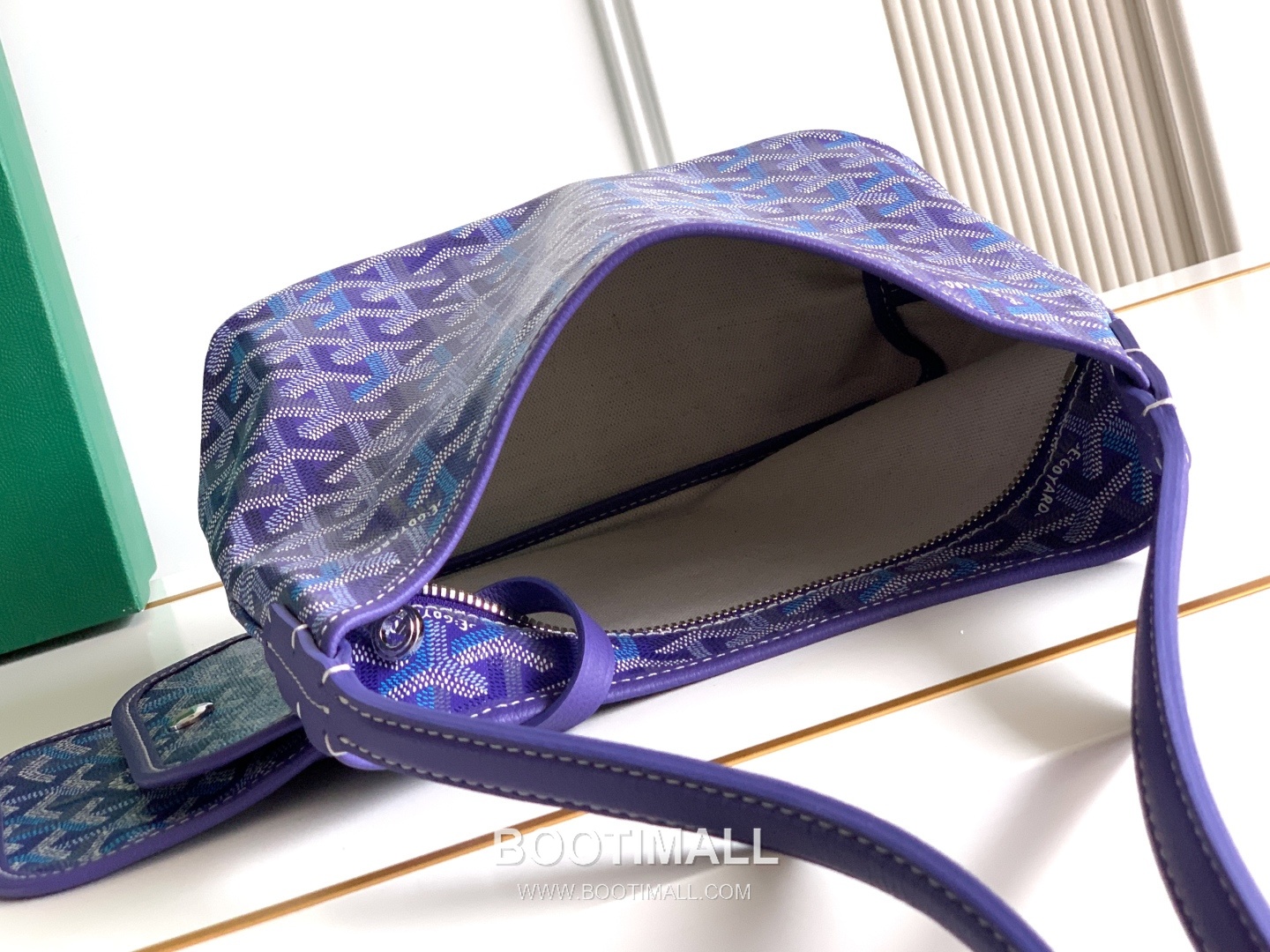 Goyard Bohème Mini Hobo Goyardine Canvas Leather Trim Shoulder Bag with Zip Pouch Detail 고야드 보헴 미니 고야딘 캔버스 그린 숄더백 S5505 25cm 8