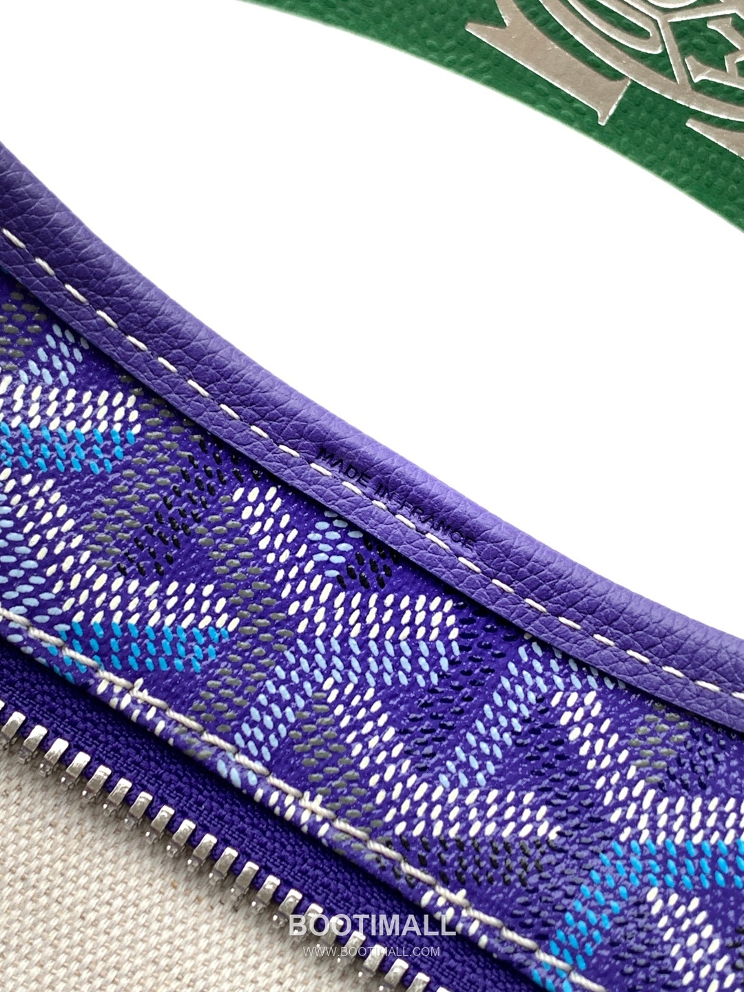 Goyard Bohème Mini Hobo Goyardine Canvas Leather Trim Shoulder Bag with Zip Pouch Detail 고야드 보헴 미니 고야딘 캔버스 그린 숄더백 S5505 25cm 9