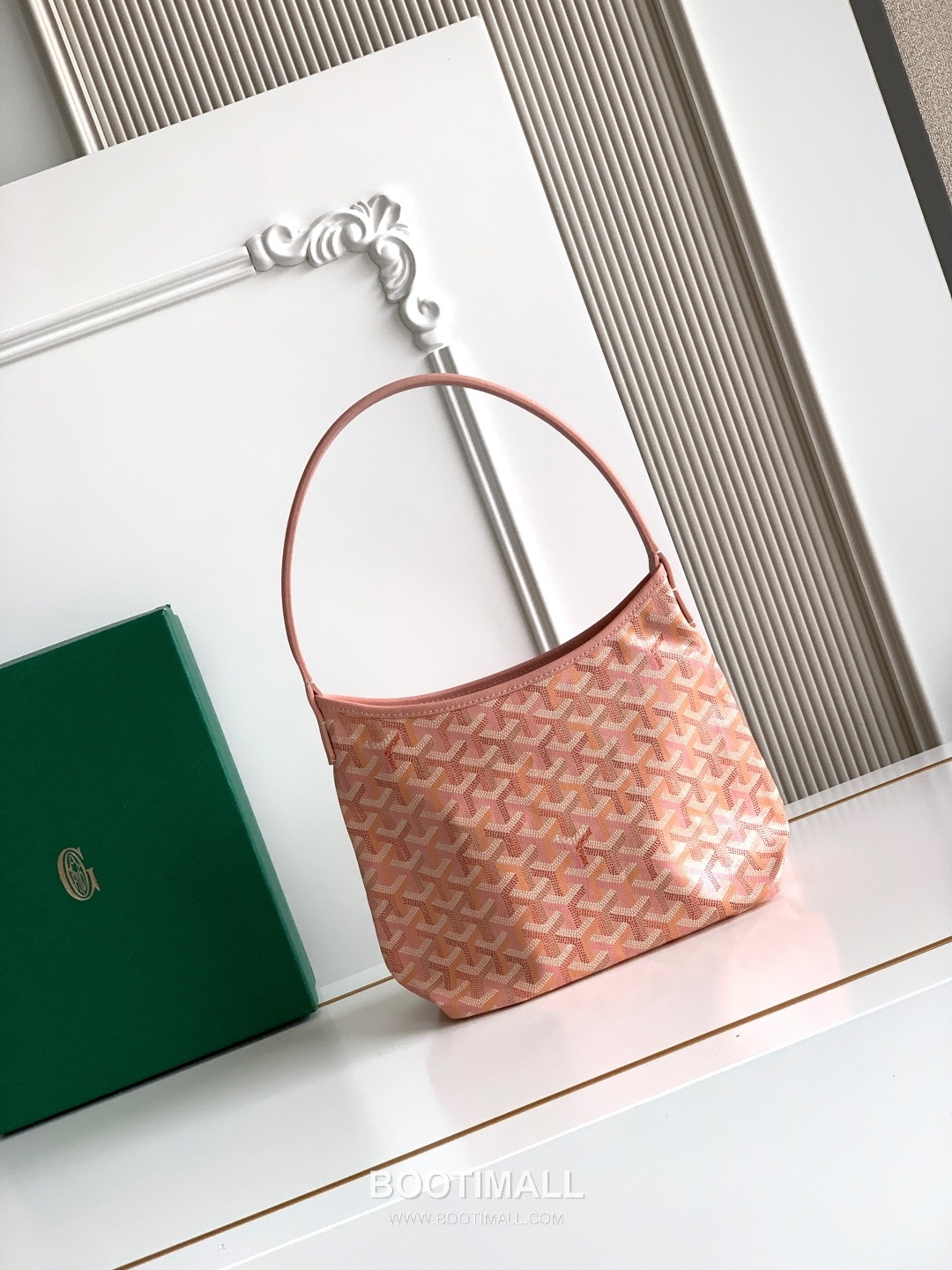 Goyard Bohème Mini Hobo Goyardine Canvas Leather Trim Shoulder Bag with Zip Pouch Detail 고야드 보헴 미니 고야딘 캔버스 그린 숄더백 S5505 25cm 2