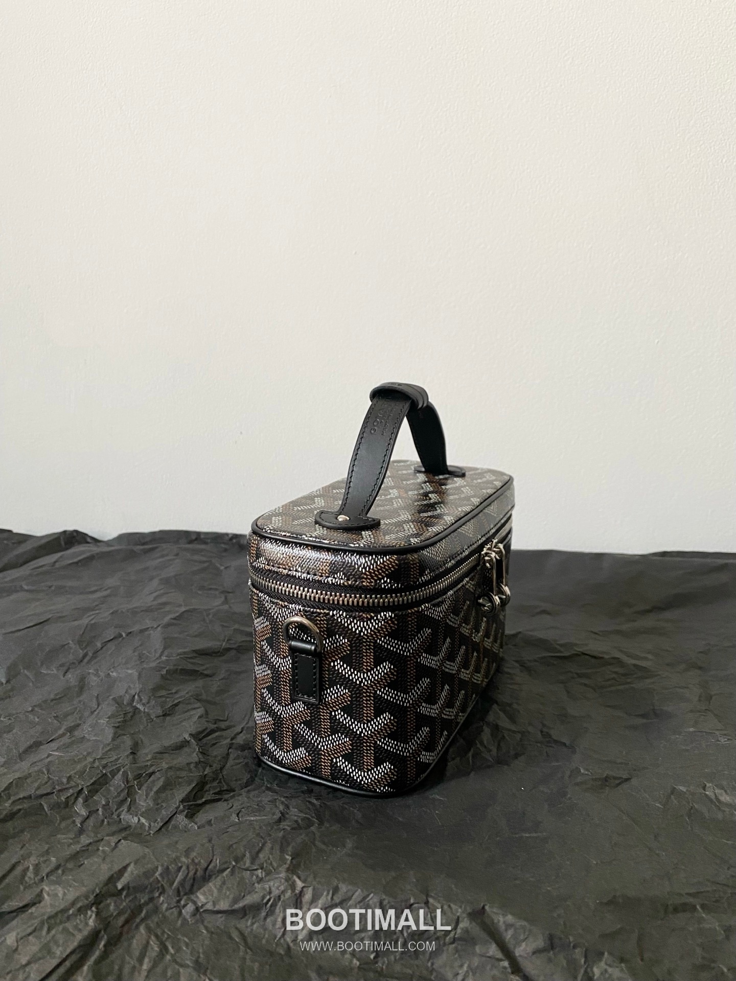 Goyard Muse Mini Goyardine Canvas Leather Trim Box Crossbody Bag with Top Handle Detail 고야드 뮤즈 미니 고야딘 캔버스 블랙 크로스 탑핸들 박스백 2047m 16cm 3