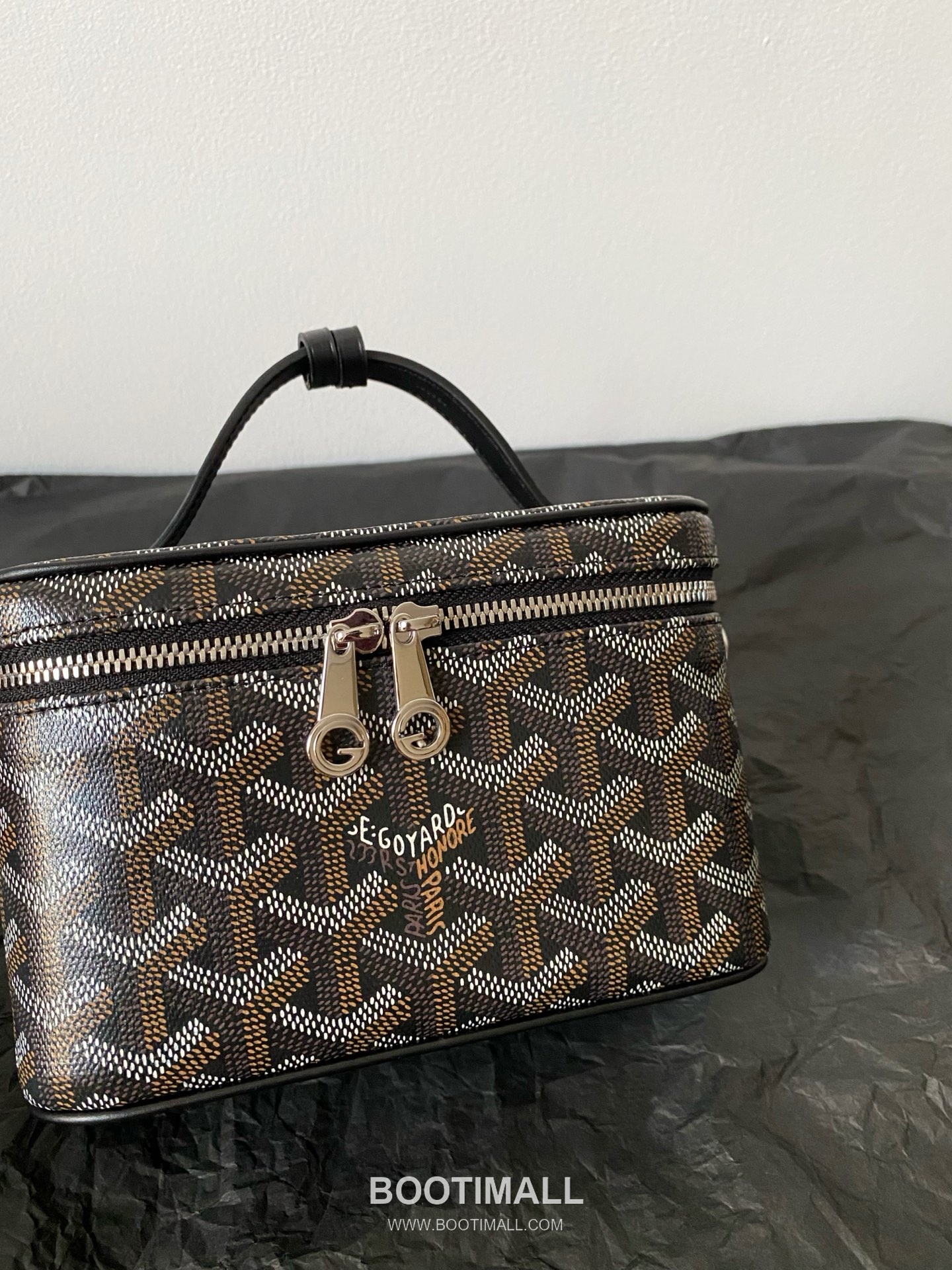 Goyard Muse Mini Goyardine Canvas Leather Trim Box Crossbody Bag with Top Handle Detail 고야드 뮤즈 미니 고야딘 캔버스 블랙 크로스 탑핸들 박스백 2047m 16cm 4
