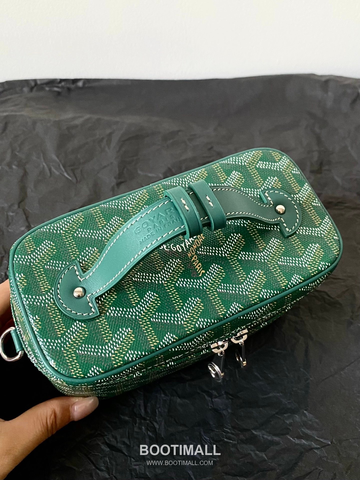 Goyard Muse Mini Goyardine Canvas Leather Trim Box Crossbody Bag with Top Handle Detail 고야드 뮤즈 미니 고야딘 캔버스 블랙 크로스 탑핸들 박스백 2047m 16cm 7