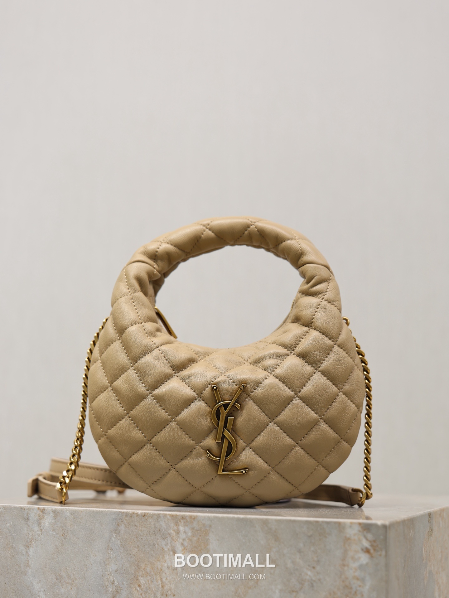 Saint Laurent Icarino Mini Hobo Lambskin Leather Chain 생로랑 이카리노 미니 호보 램스킨 블랙 체인 크로스 숄더백 871329 19cm 1