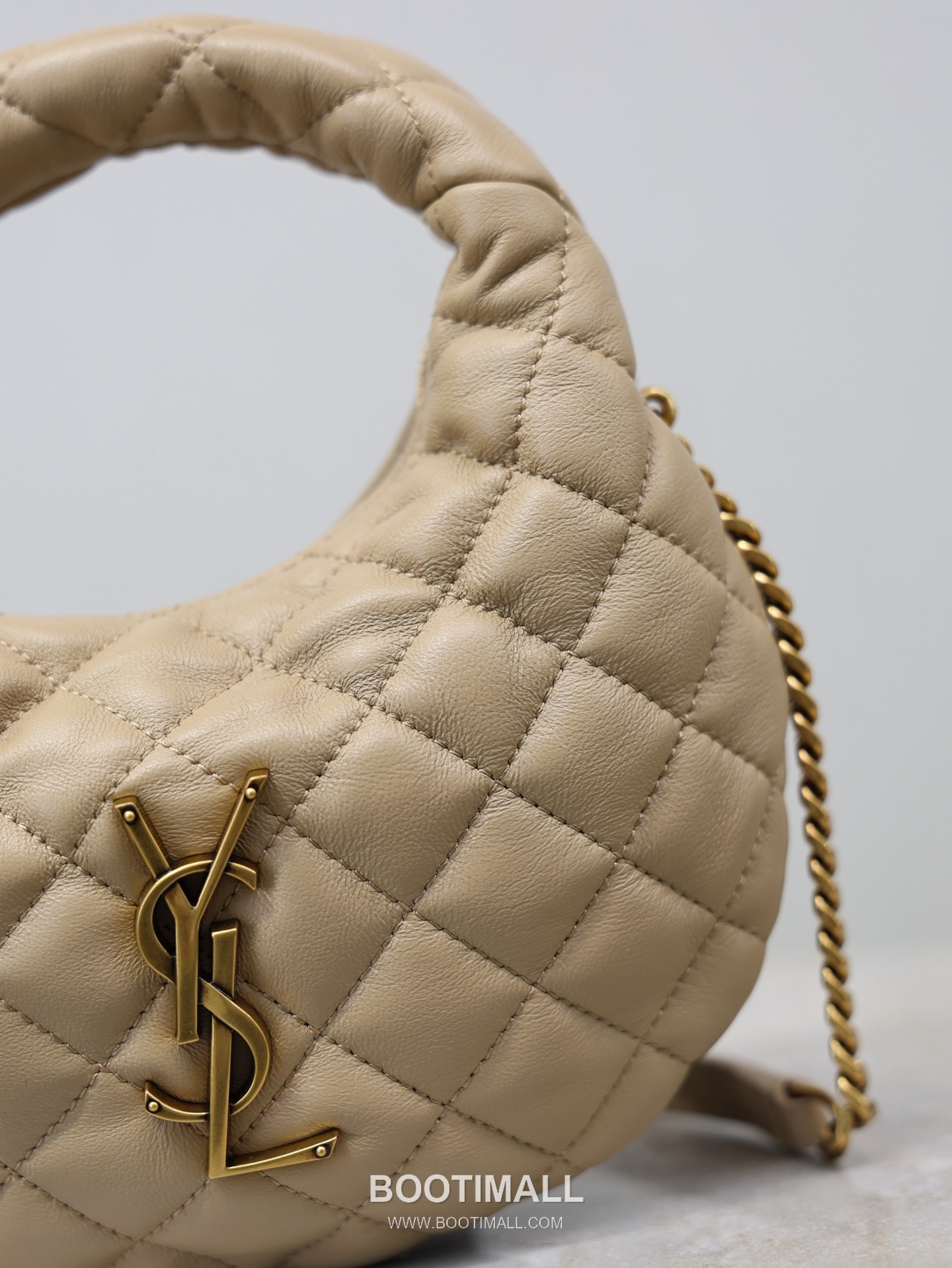 Saint Laurent Icarino Mini Hobo Lambskin Leather Chain 생로랑 이카리노 미니 호보 램스킨 블랙 체인 크로스 숄더백 871329 19cm 5