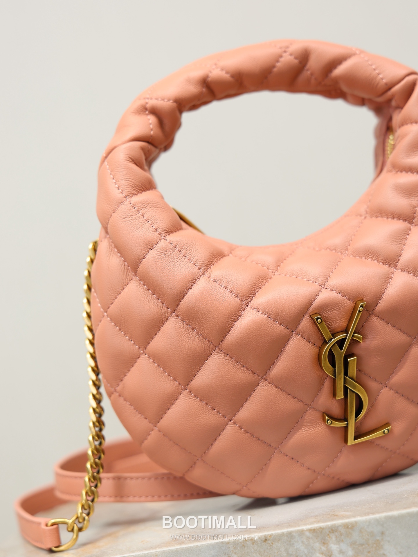 Saint Laurent Icarino Mini Hobo Lambskin Leather Chain 생로랑 이카리노 미니 호보 램스킨 블랙 체인 크로스 숄더백 871329 19cm 3