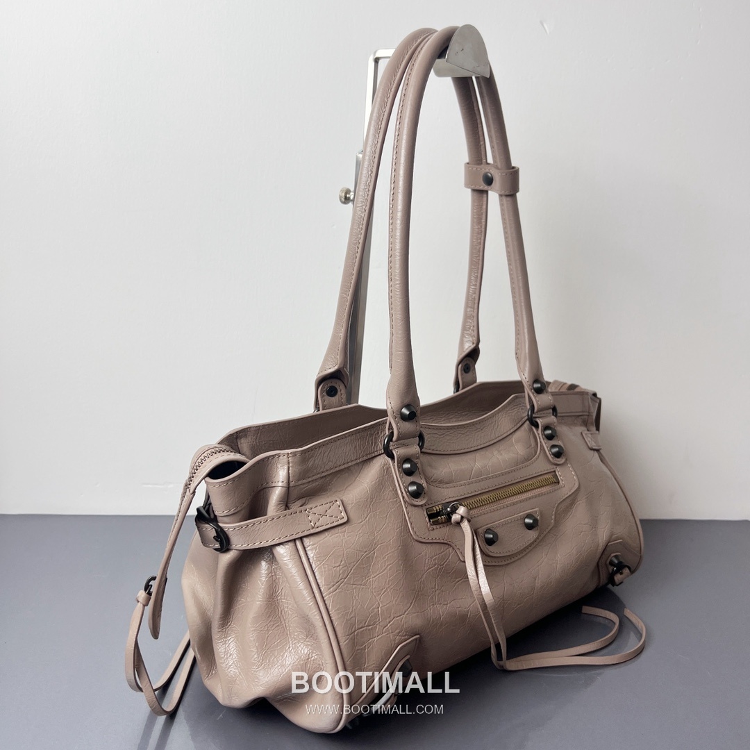 Balenciaga Le City East West Lambskin Leather Shoulder Top Handle Bag 발렌시아가 르 시티 이스트웨스트 램스킨 베이지 숄더 탑핸들백 8820 39.8cm 2