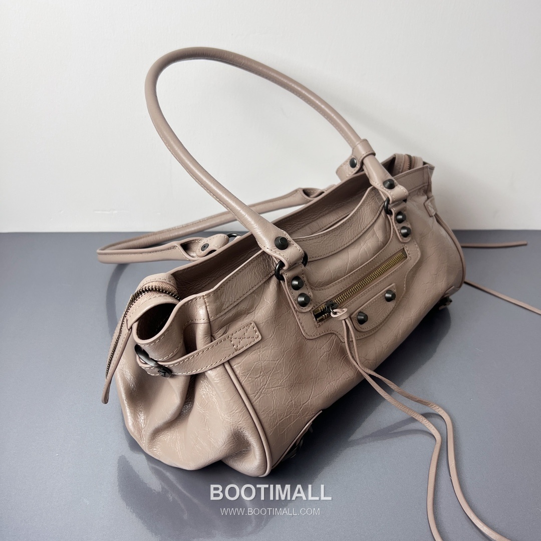 Balenciaga Le City East West Lambskin Leather Shoulder Top Handle Bag 발렌시아가 르 시티 이스트웨스트 램스킨 베이지 숄더 탑핸들백 8820 39.8cm 5