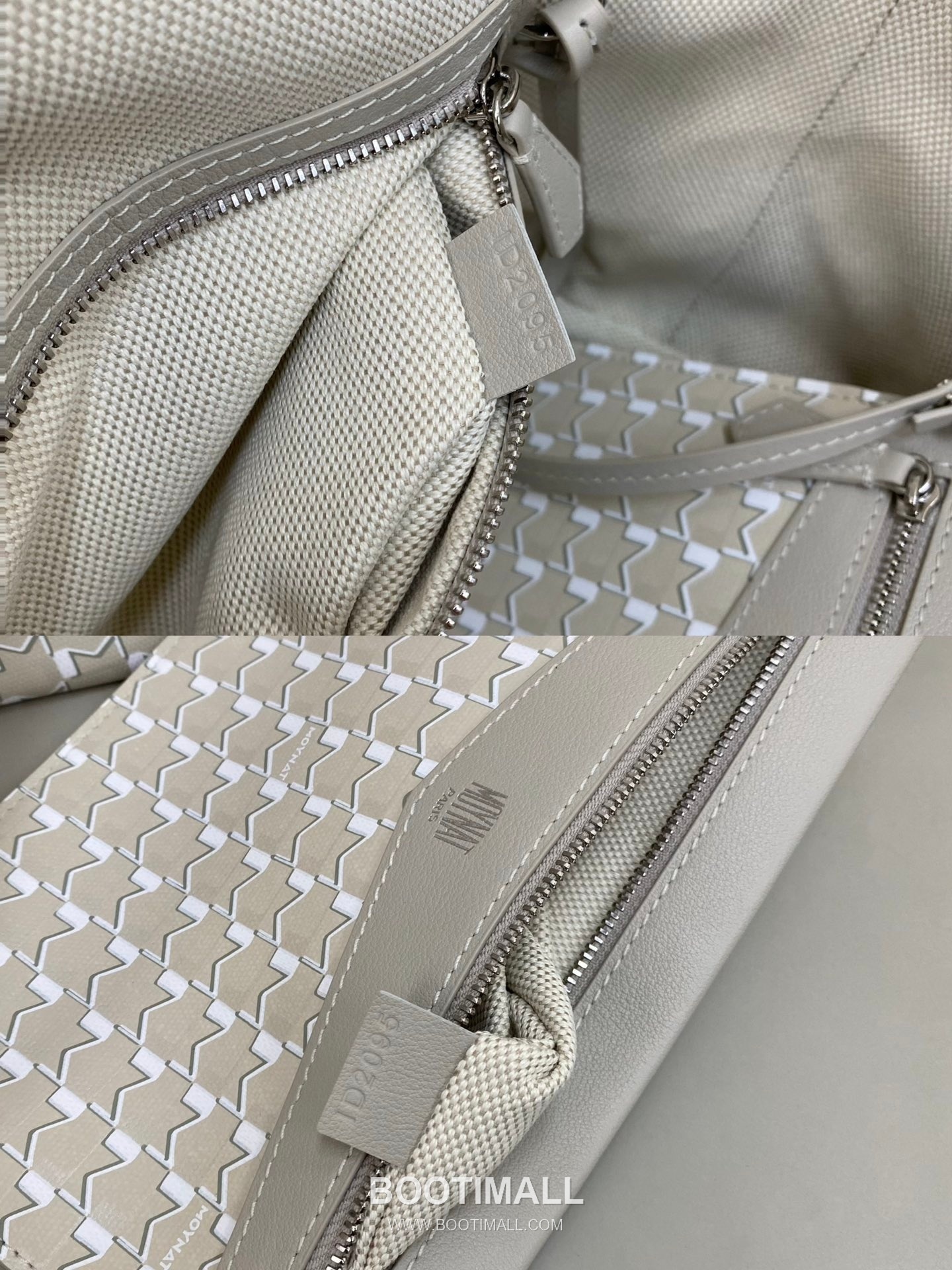 Moynat M Canvas Tote Canvas Leather Trim Tote Bag 모이나 M 캔버스 그레이 토트백 C13001m 39cm 13