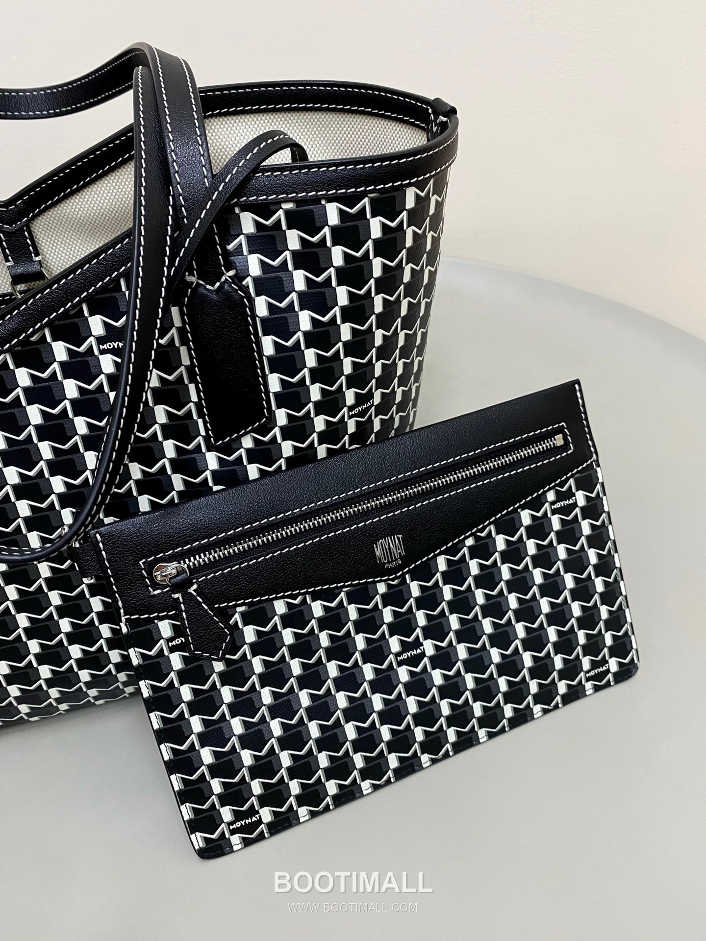 Moynat M Canvas Tote Canvas Leather Trim Tote Bag 모이나 M 캔버스 그레이 토트백 C13001m 39cm 7