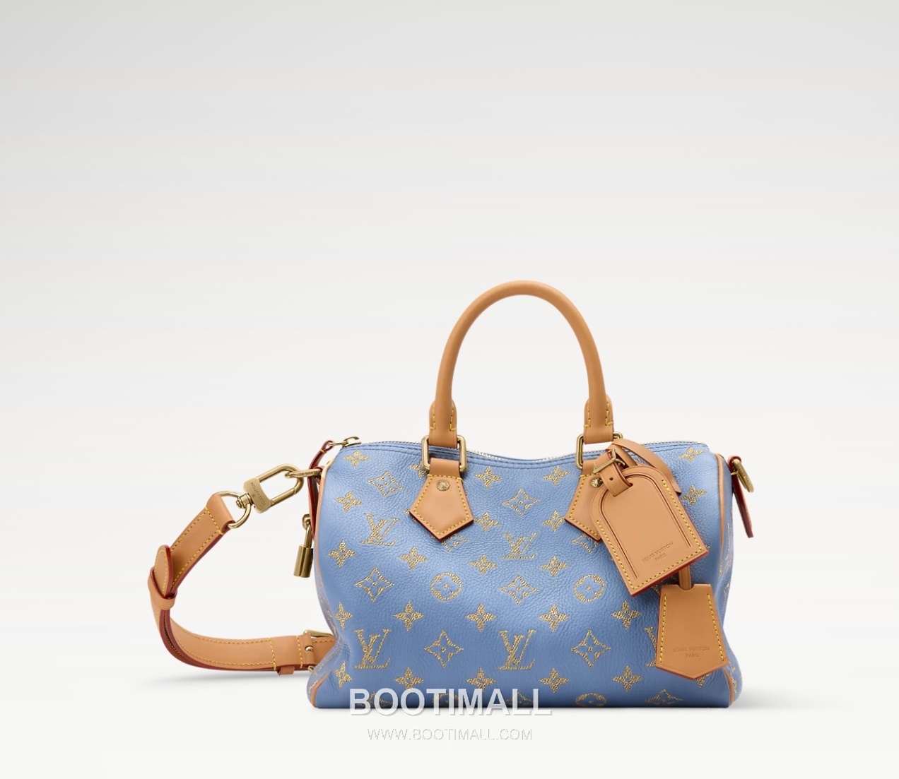 Louis Vuitton Speedy P9 Bandouliere Calfskin Leather Embroidery Top Handle Bag 루이비통 스피디 P9 반둘리에 카프스킨 블루 자수 탑핸들 크로스백 M28080 25cm 1