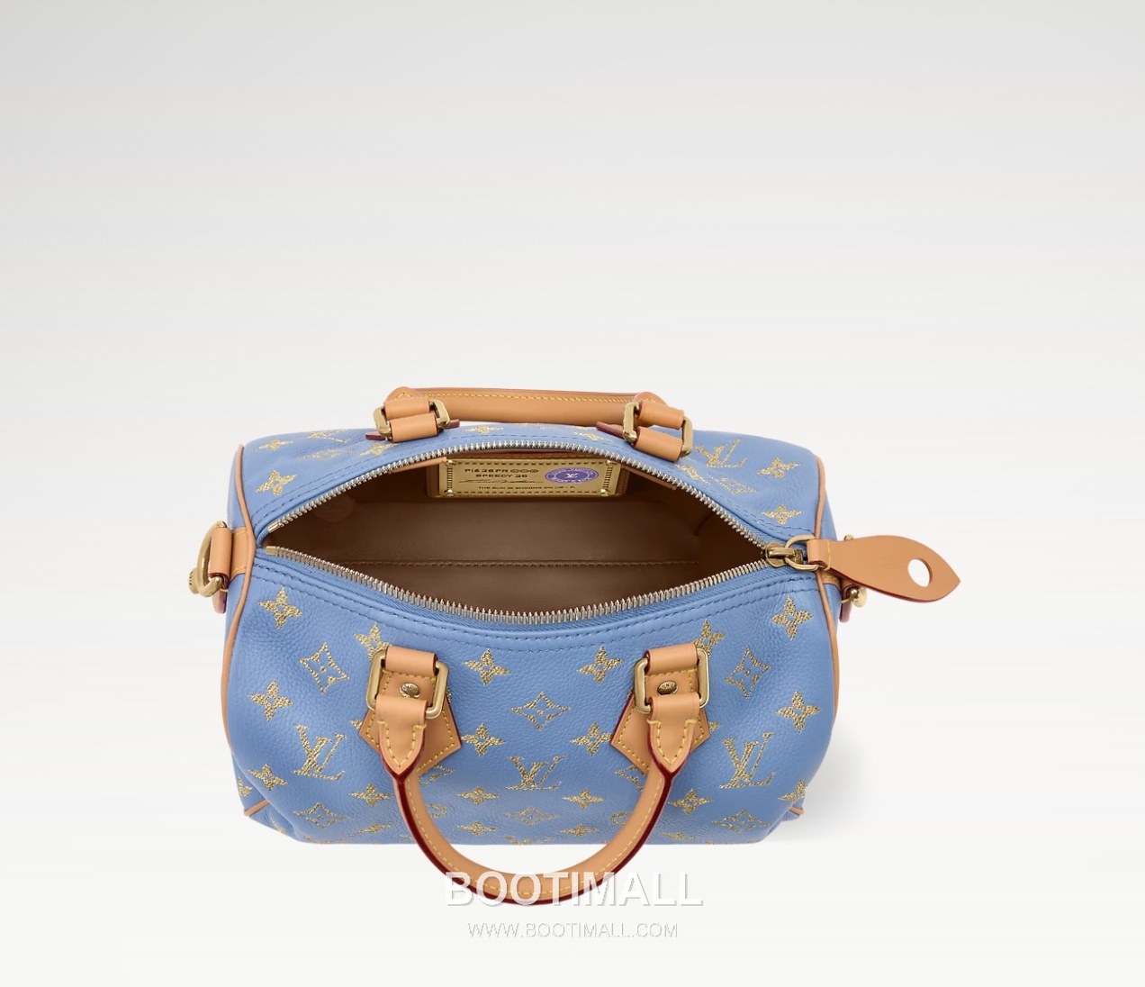 Louis Vuitton Speedy P9 Bandouliere Calfskin Leather Embroidery Top Handle Bag 루이비통 스피디 P9 반둘리에 카프스킨 블루 자수 탑핸들 크로스백 M28080 25cm 3