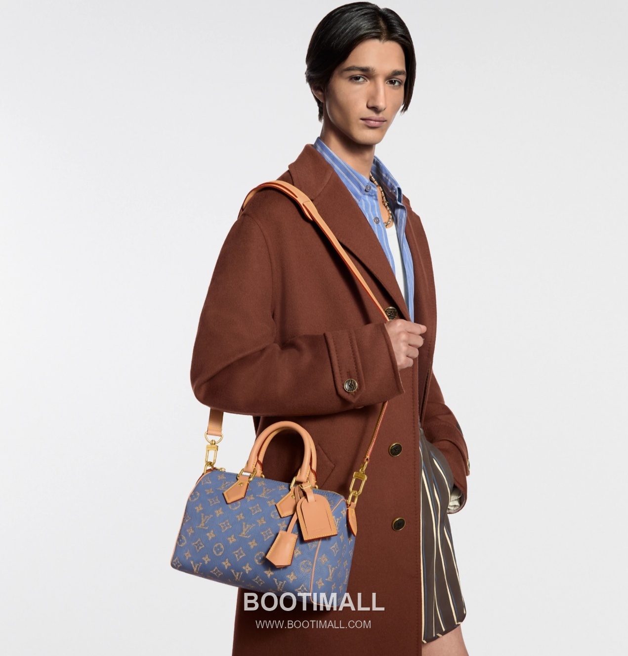 Louis Vuitton Speedy P9 Bandouliere Calfskin Leather Embroidery Top Handle Bag 루이비통 스피디 P9 반둘리에 카프스킨 블루 자수 탑핸들 크로스백 M28080 25cm 7