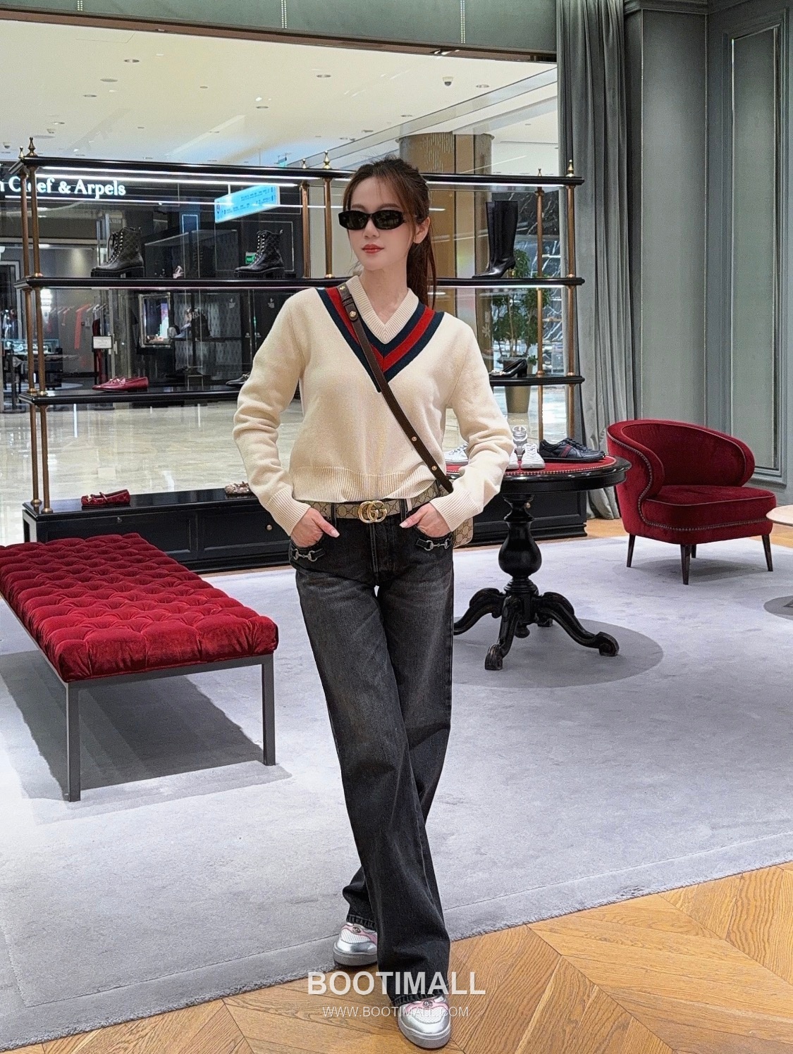 Gucci Horsebit 1955 GG Canvas Leather Trim Saddle Crossbody Bag 구찌 홀스빗 1955 GG 캔버스 베이지 크로스 새들백 866762 21cm 4