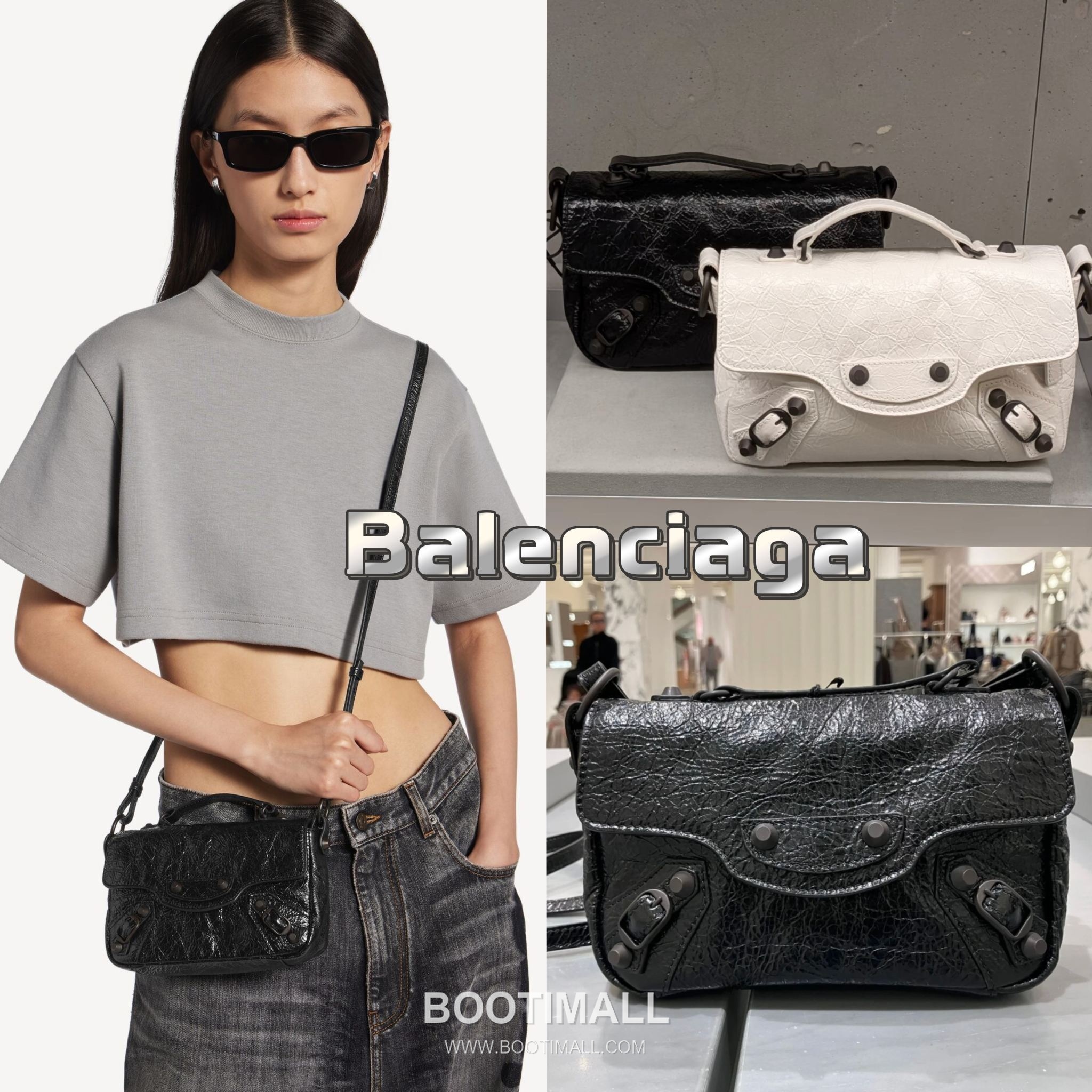 Balenciaga Le City Nano Mini Crinkled Leather Top Handle Crossbody Bag 발렌시아가 르 시티 나노 미니 크링클 레더 화이트 탑핸들 크로스백 92402 22cm 1