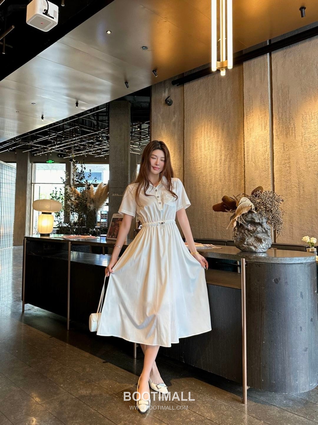 Prada SS26 Polyester Adjustable Waist Logo Sleeve One Piece 프라다 SS26 폴리에스터 허리조절 로고 슬리브 블랙 원피스 7